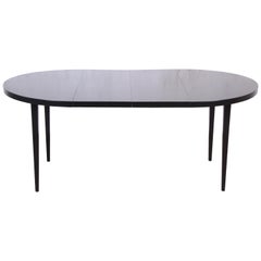 Paul McCobb Planner Group Black Lacquered Extension Dining Table, Newly Restored
