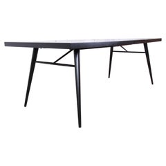 Paul McCobb Planner Group Black Lacquered Extension Dining Table, Newly Restored