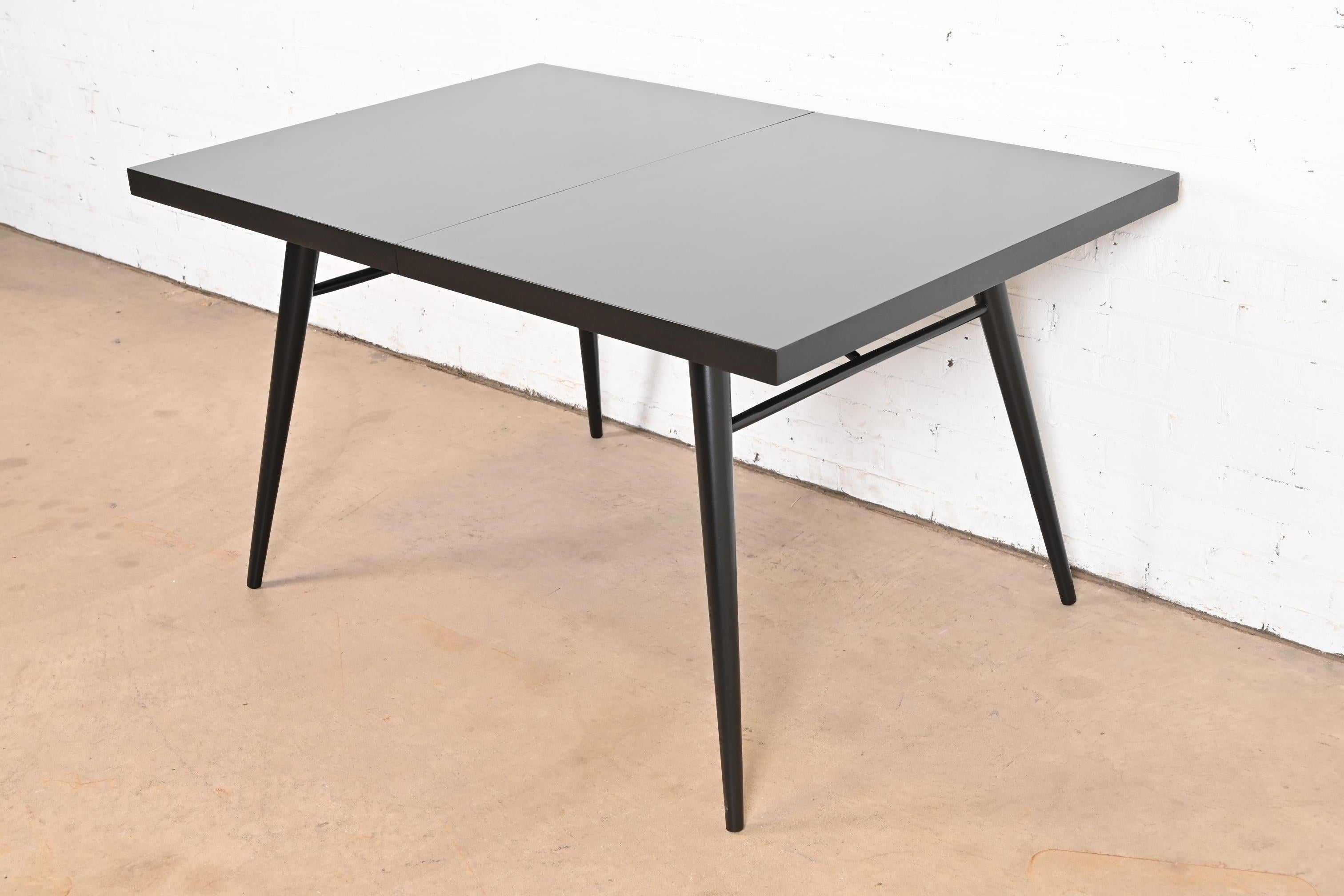 Paul McCobb Planner Group Black Lacquered Extension Dining Table, Refinished For Sale 3