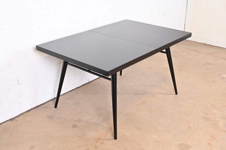 Paul McCobb Planner Group Black Lacquered Extension Dining Table, Refinished For Sale 5