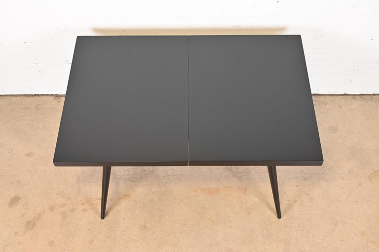 Paul McCobb Planner Group Black Lacquered Extension Dining Table, Refinished For Sale 7
