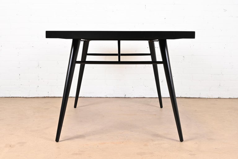 Paul McCobb Planner Group Black Lacquered Extension Dining Table, Refinished For Sale 9