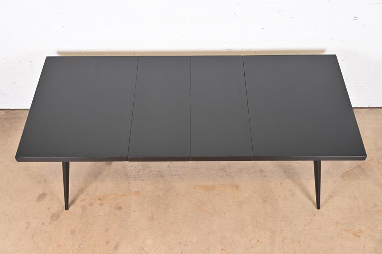 Maple Paul McCobb Planner Group Black Lacquered Extension Dining Table, Refinished For Sale