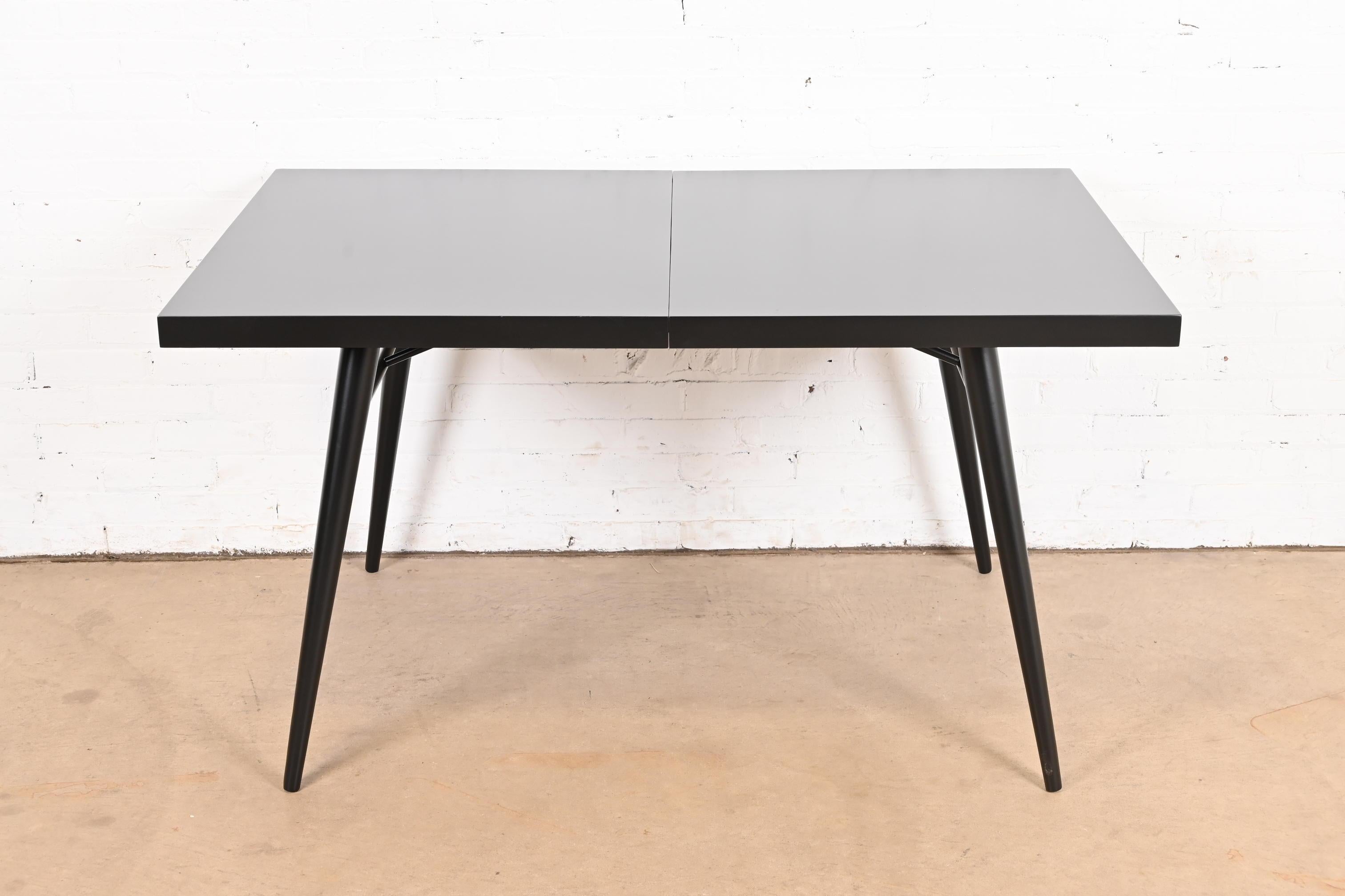 Paul McCobb Planner Group Black Lacquered Extension Dining Table, Refinished For Sale 2