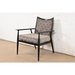 Paul McCobb Planner Group Black Lacquered Lounge Chair, 1950s