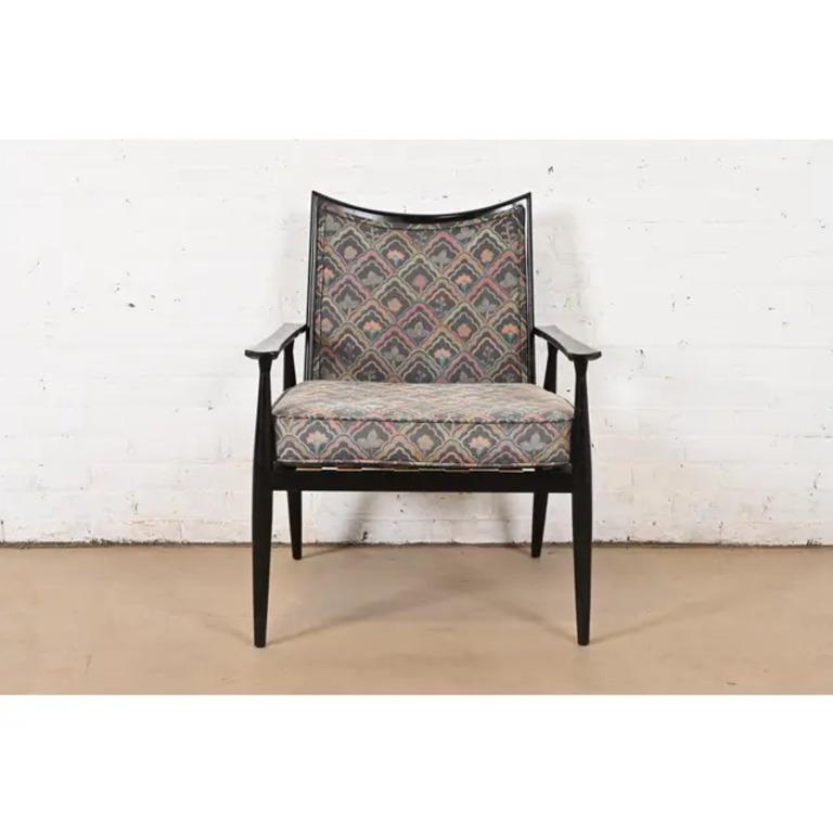 Mid-Century Modern Paul McCobb Planner Group Black Lacquered Lounge Chair, 1950s For Sale