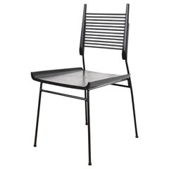 Paul McCobb Planner Group Stuhl „Shovel“ aus schwarz lackiertem Ahorn und Eisen, 1950er Jahre