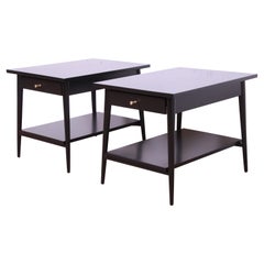 Comodini laccati neri di Paul McCobb Group, appena rifiniti