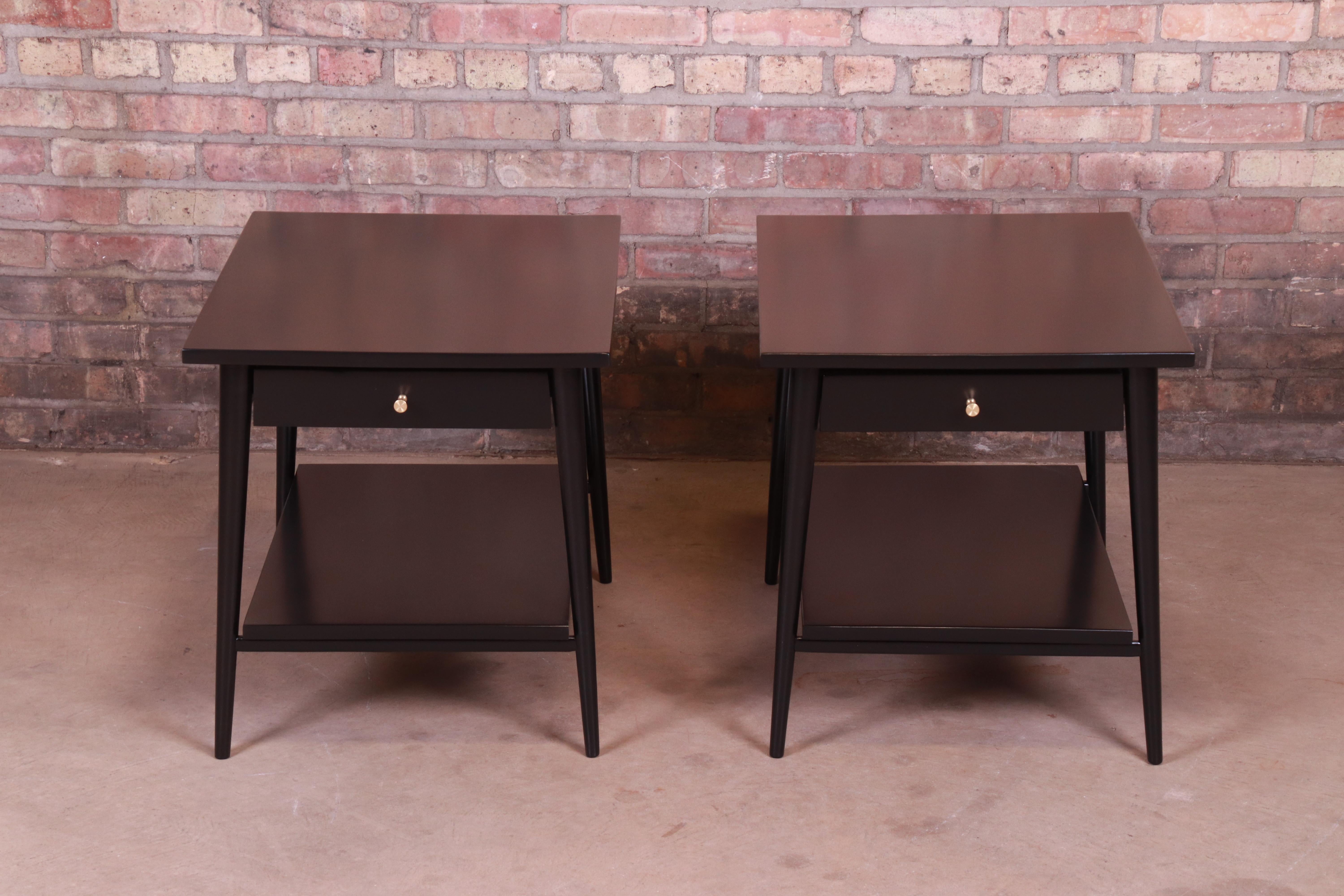 A sleek and stylish pair of Mid-Century Modern single drawer nightstands or end tables

By Paul McCobb for Winchendon Furniture 