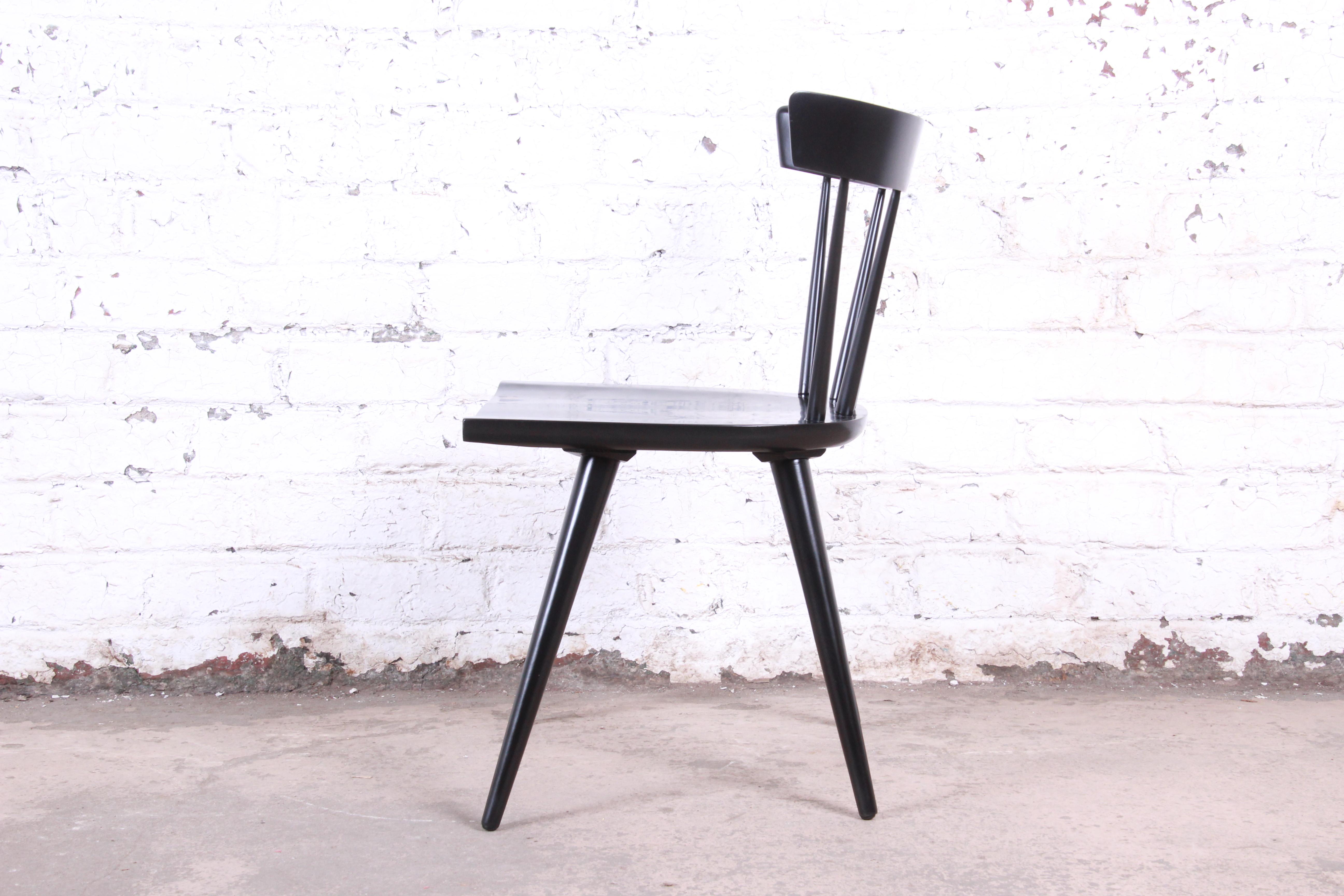 American Paul McCobb Planner Group Black Lacquered Spindle Back Dining Chair, Restored