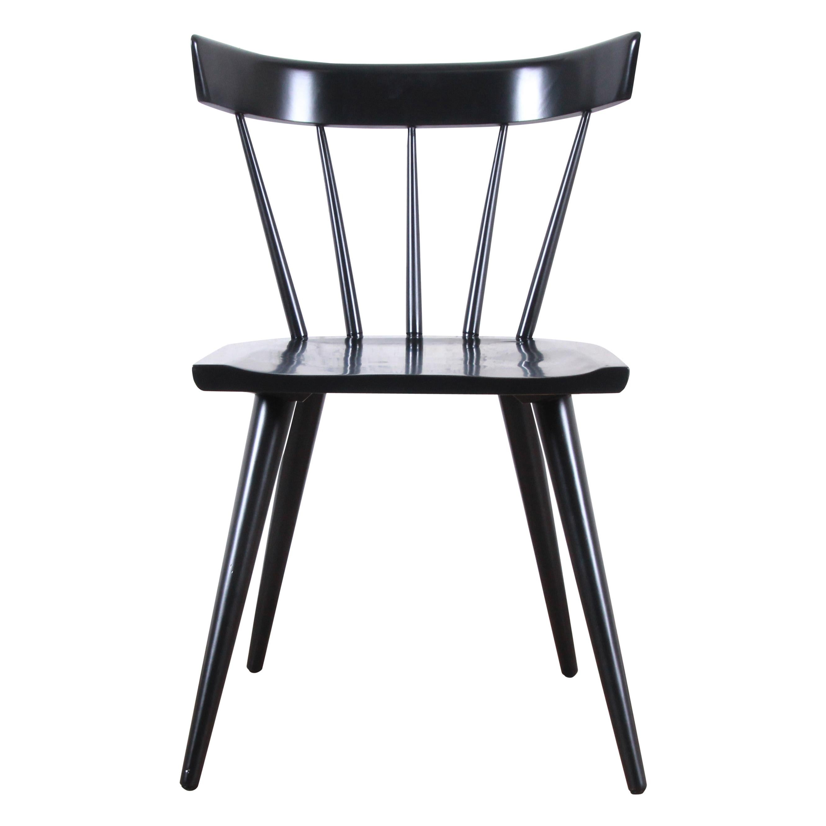 Paul McCobb Planner Group Black Lacquered Spindle Back Dining Chair, Restored