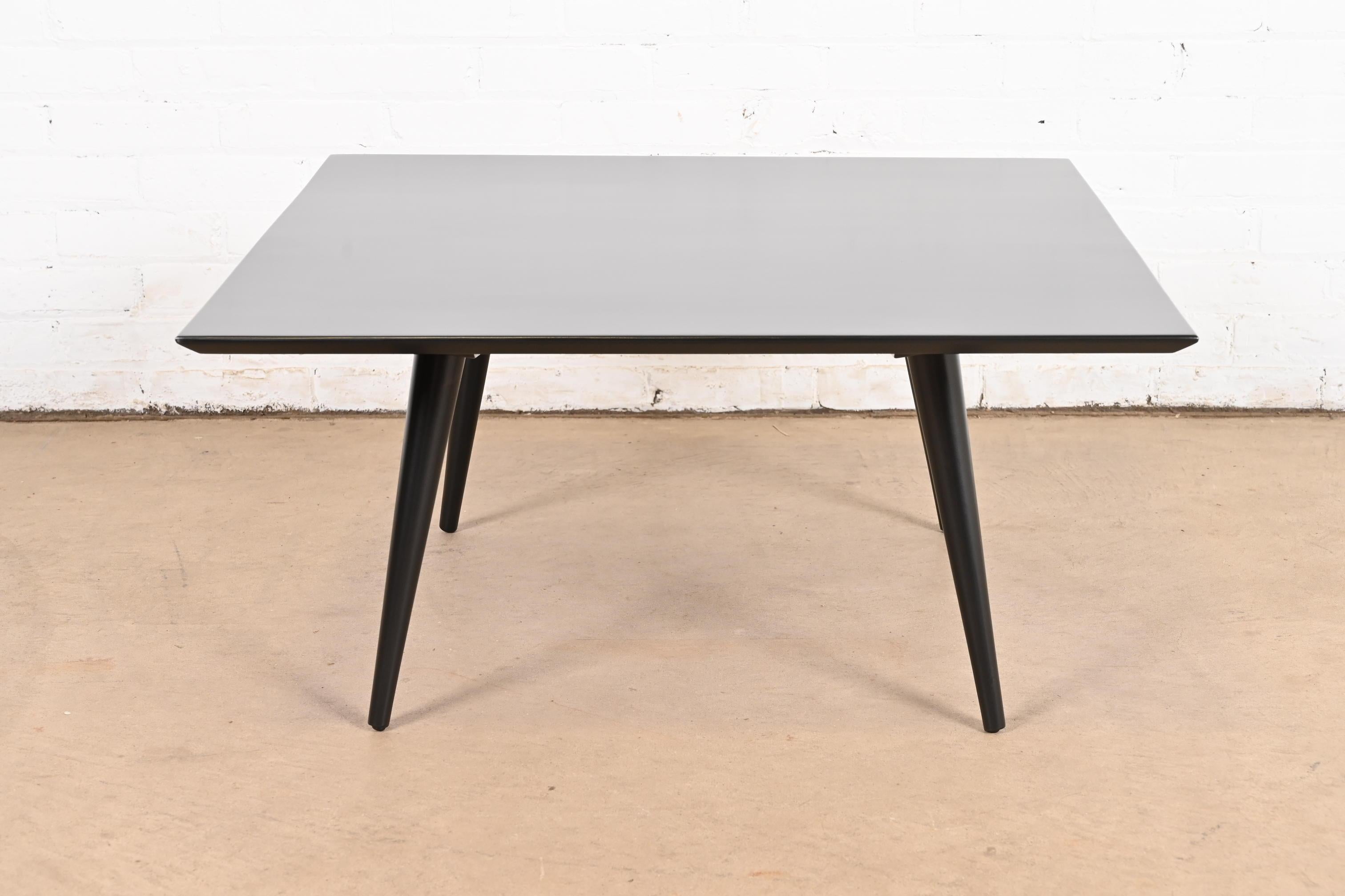 Mid-20th Century Paul McCobb Planner Group Black Lacquered Square Coffee Table, Newly Refinished For Sale