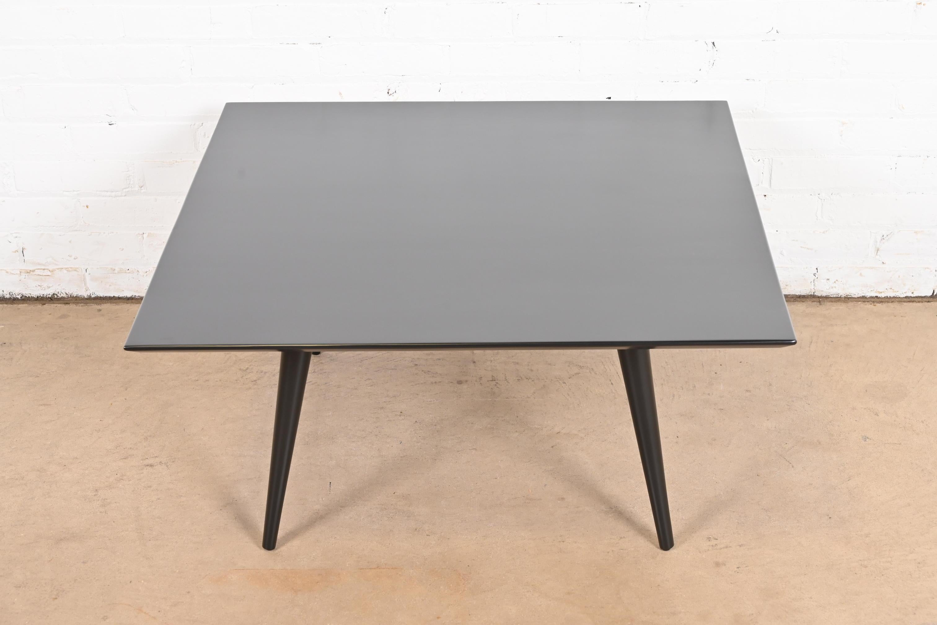 Paul McCobb Planner Group Black Lacquered Square Coffee Table, Newly Refinished For Sale 1