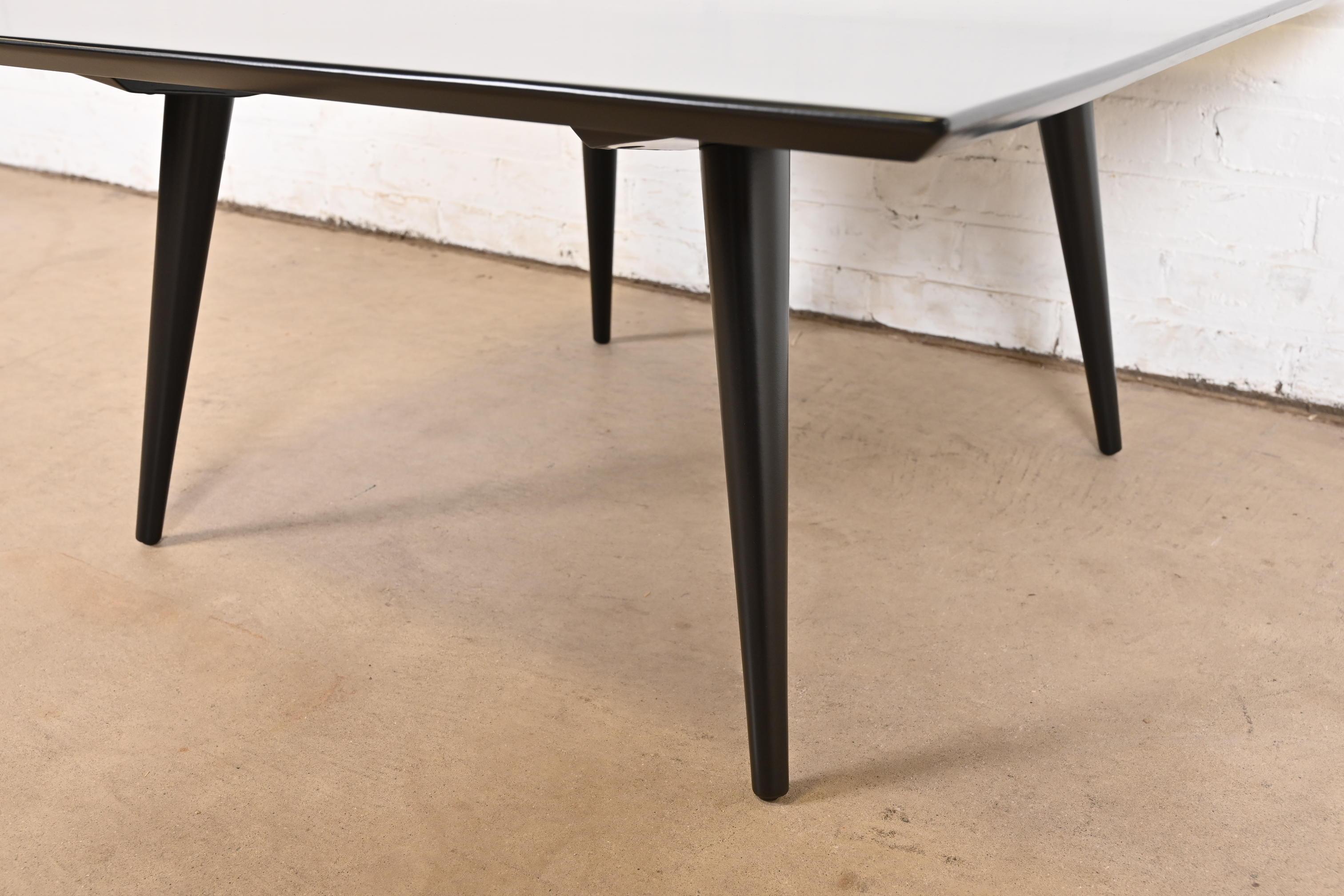 Paul McCobb Planner Group Black Lacquered Square Coffee Table, Newly Refinished For Sale 2