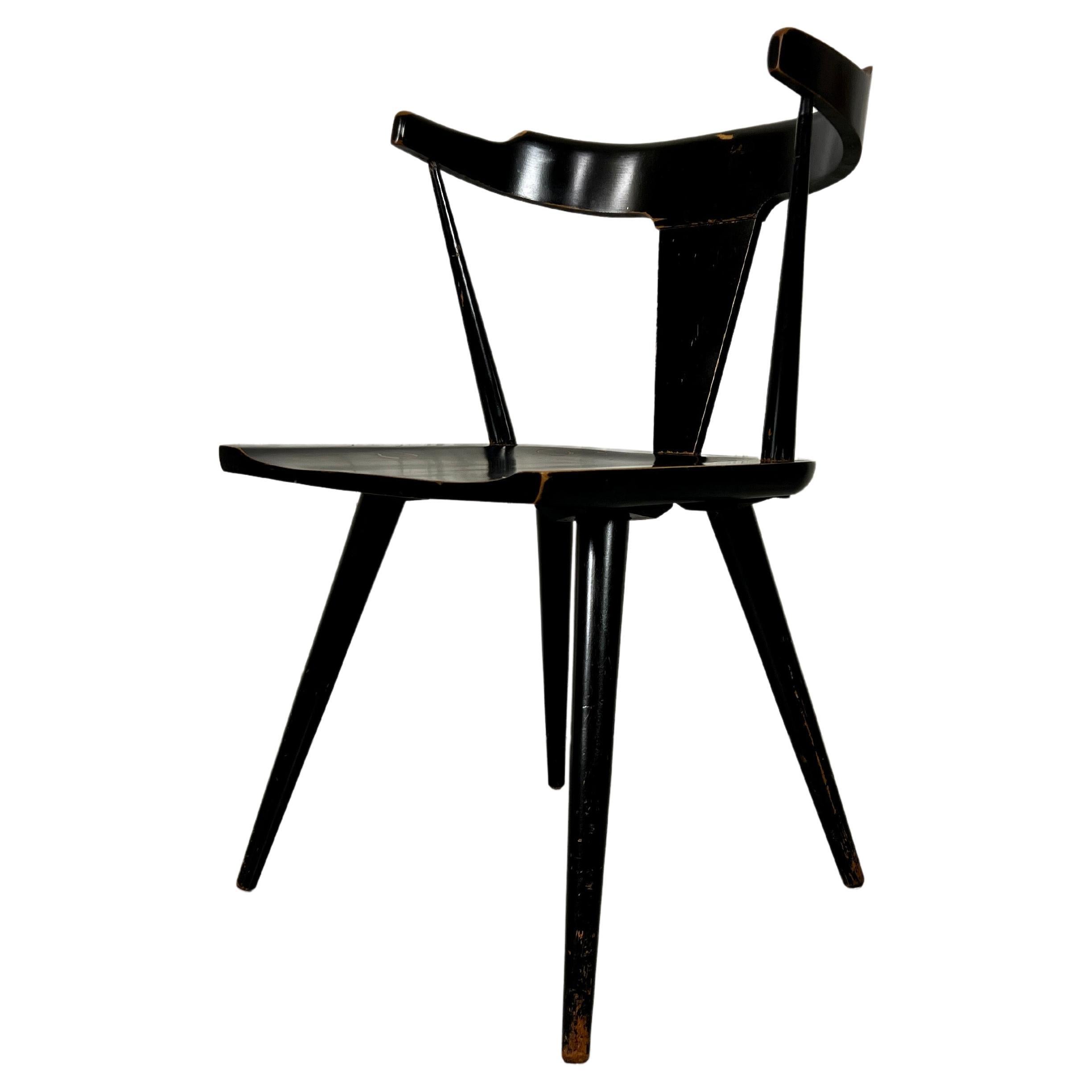 Paul McCobb Planner Group Black Lacquered T-Back Dining Chair For Sale