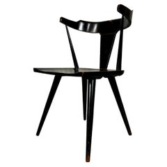 Paul McCobb Planner Group Black Lacquered T-Back Dining Chair