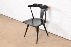 Paul McCobb Planner Group Black Lacquered T-Back Side Chair, Newly Refinished