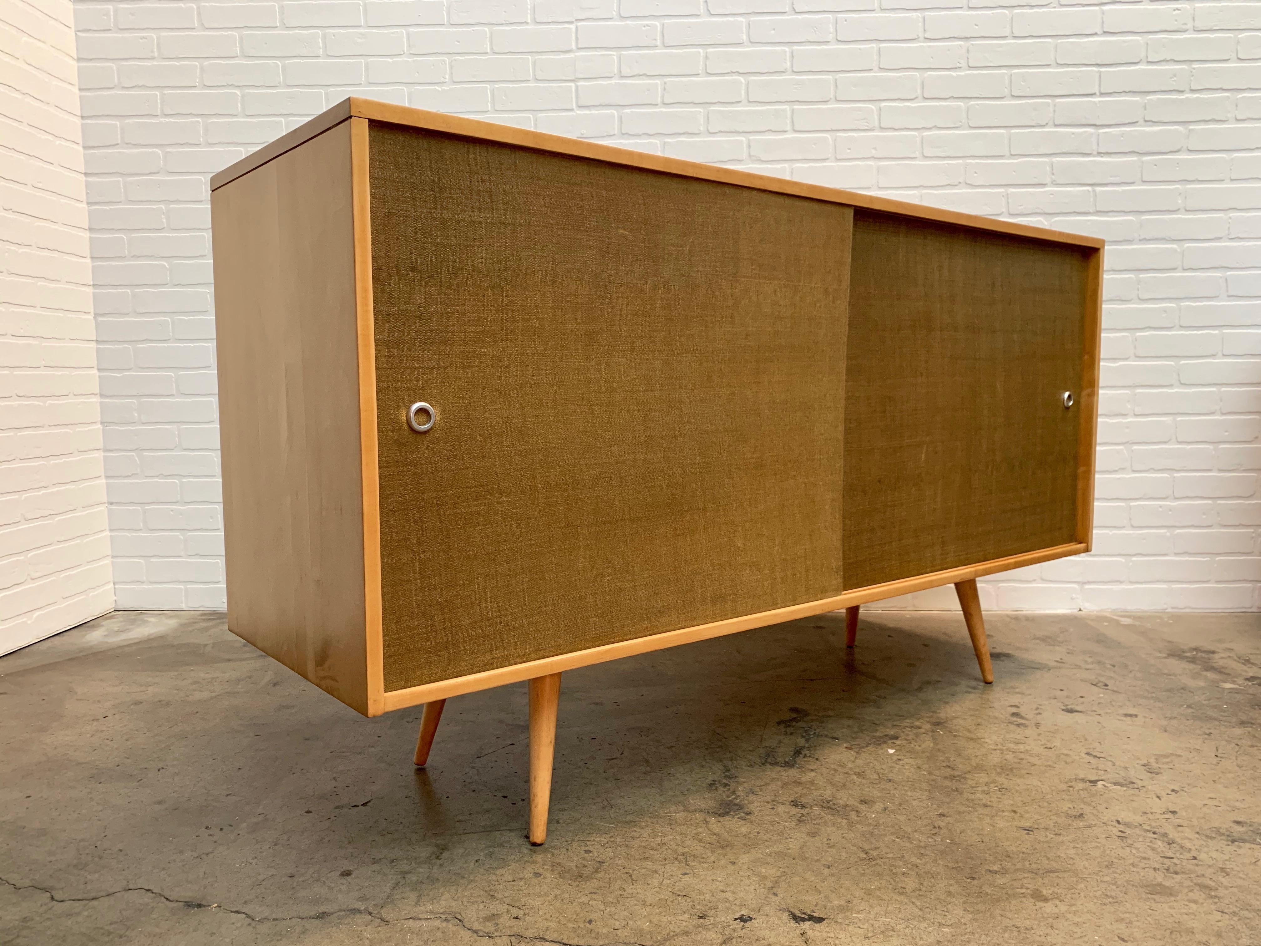 Newly restored Paul McCobb for Winchendon credenza in solid maple.