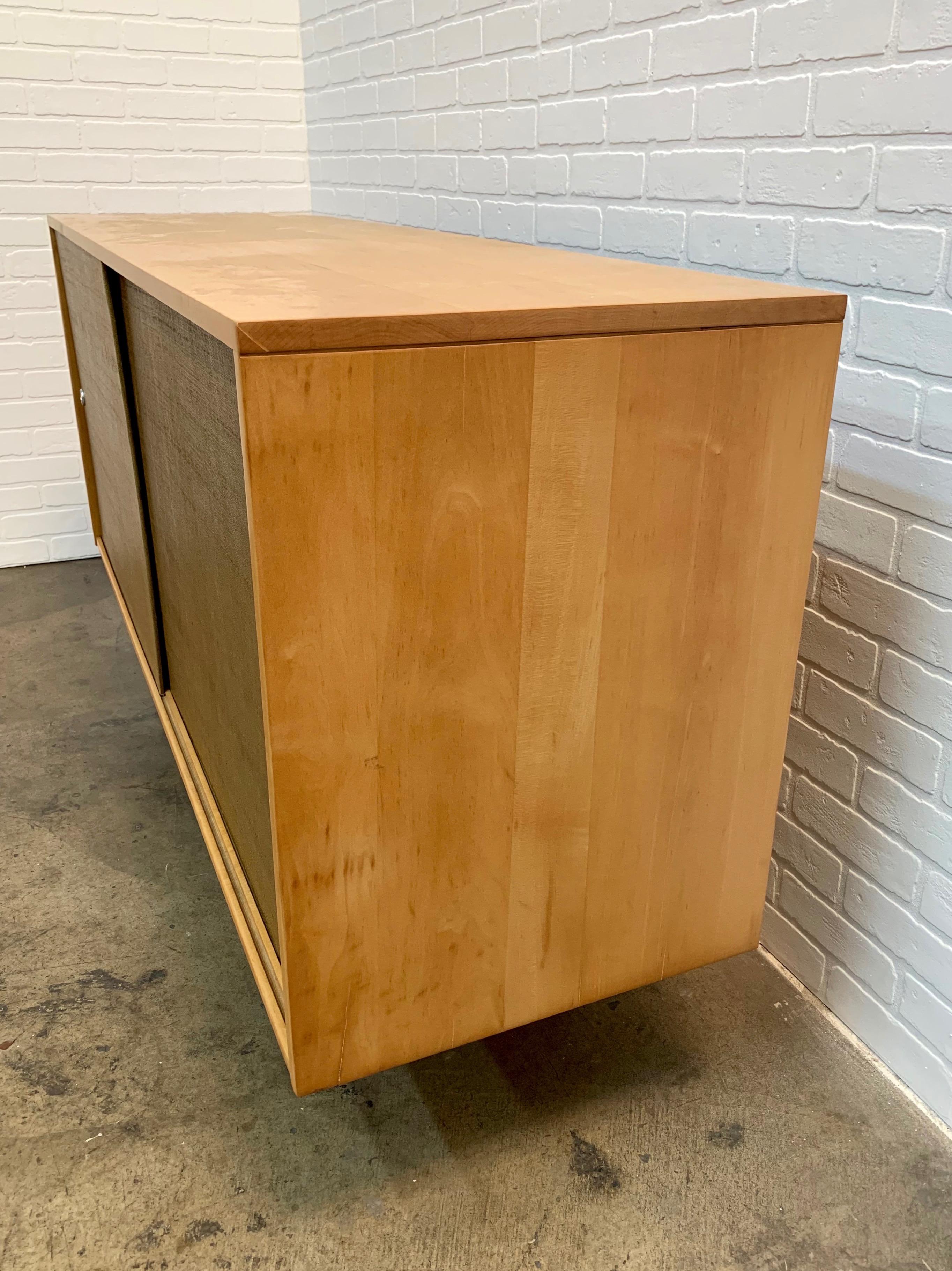 Paul McCobb Planner Group Cabinet with Original Grasscloth Doors 2