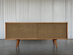 Paul McCobb Planner Group Credenza - Model 1513-L - Grasscloth Doors - 1950s