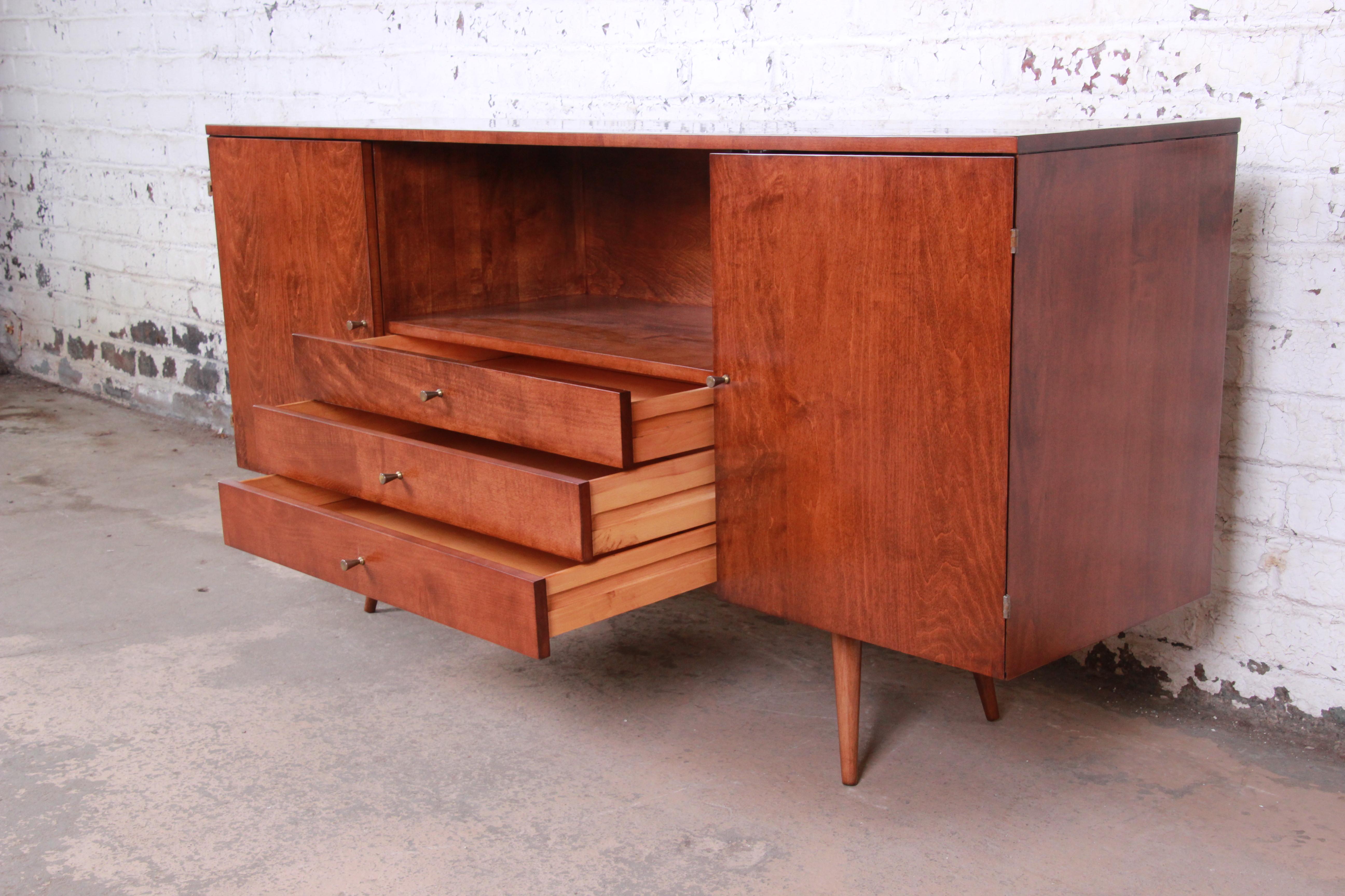 Mid-20th Century Paul McCobb Planner Group Credenza or Media Cabinet, Newly Refinished For Sale
