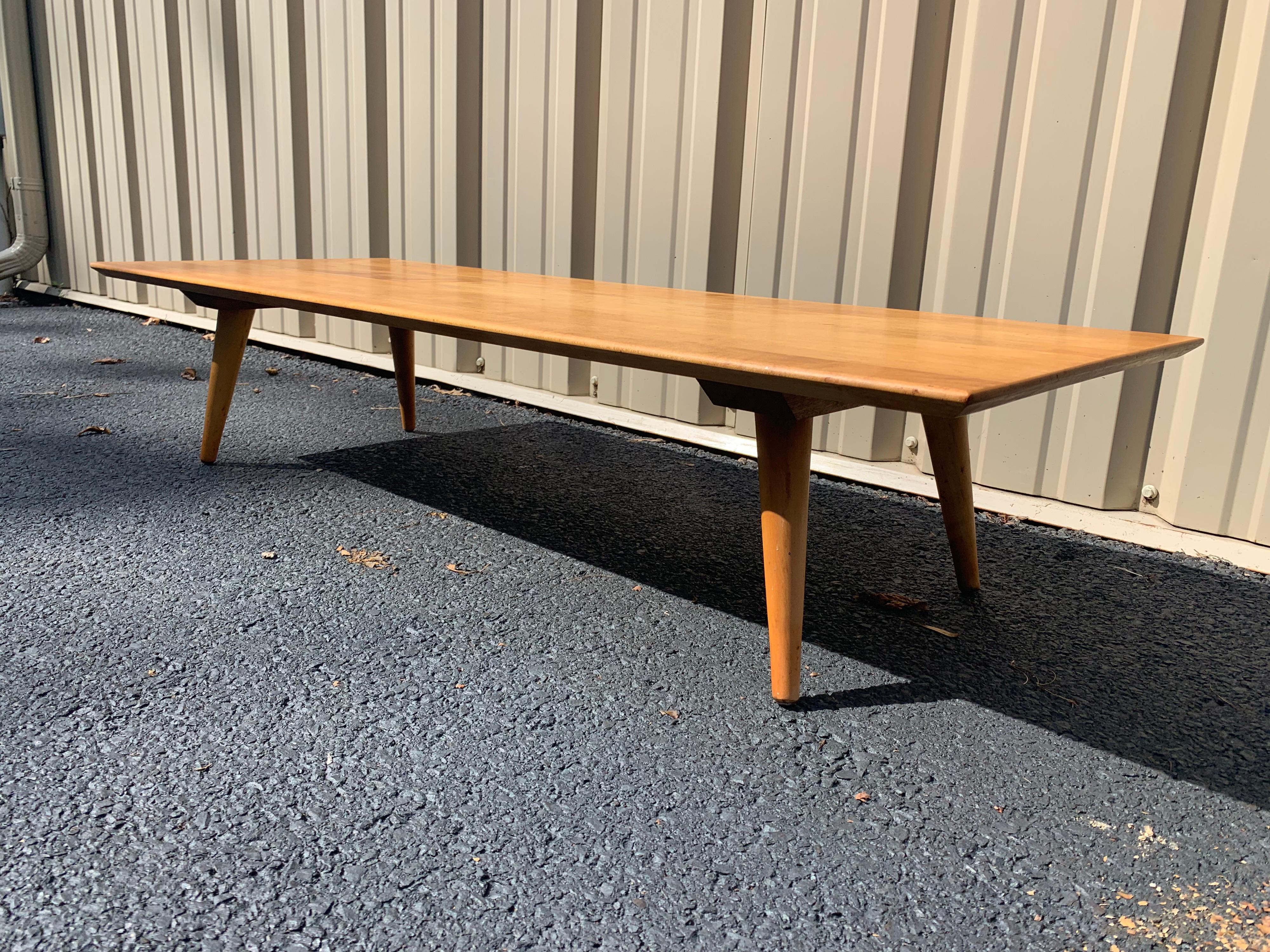 Paul McCobb case piece table 10.25 x 48 x 18.25” HWD
I’ve cleaned the top as much as possible without removing patina. Some light spots are still visible as seen in the images. Very nice condition having solid maple construction.