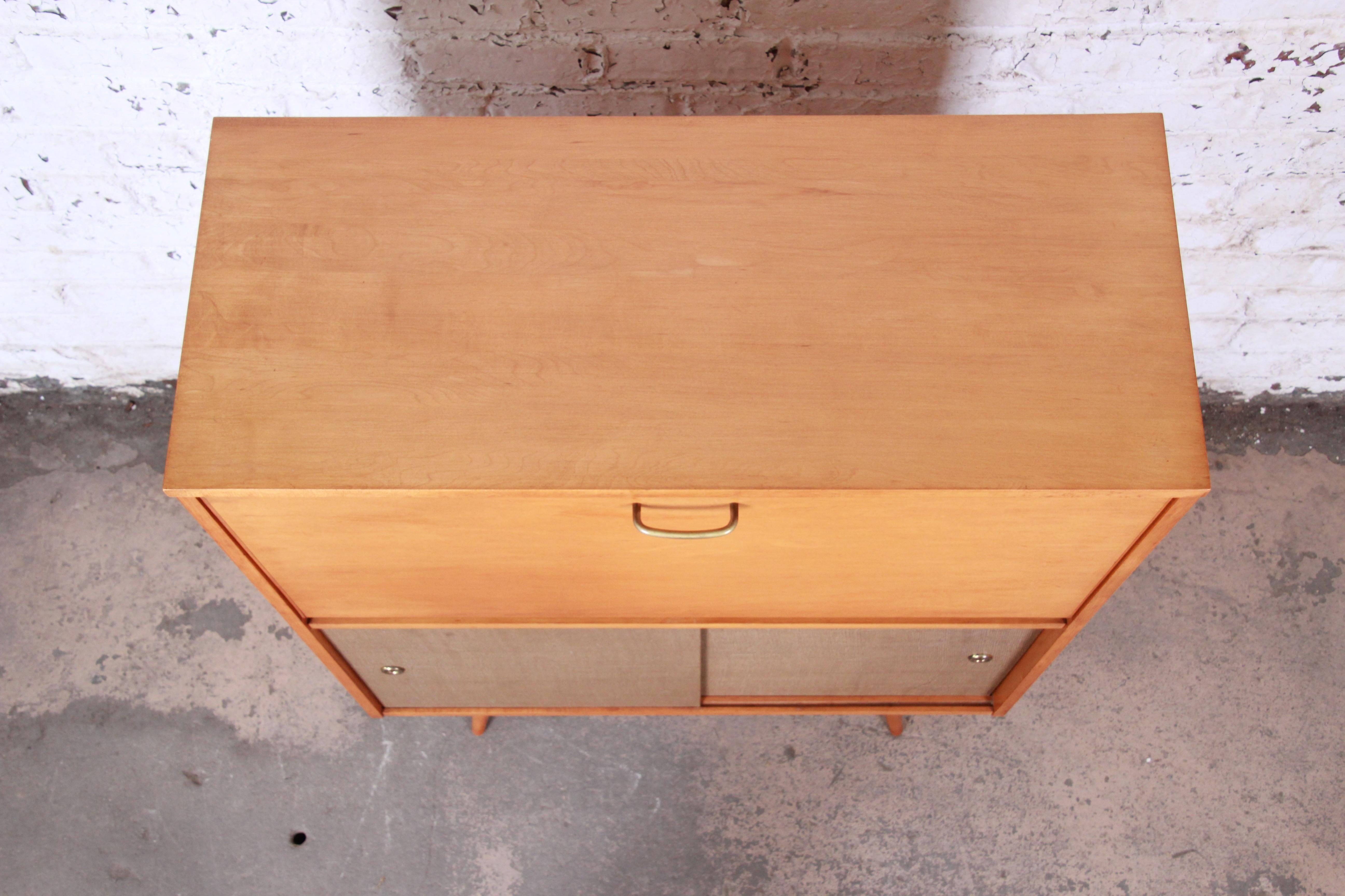 Paul McCobb Planner Group Drop Front Desk with Sliding Door Credenza, 1950s 6