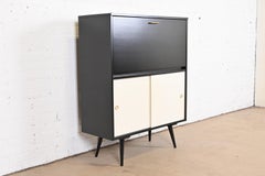 Paul McCobb Planner Group Drop Front Desk with Sliding Door Credenza, Refinished