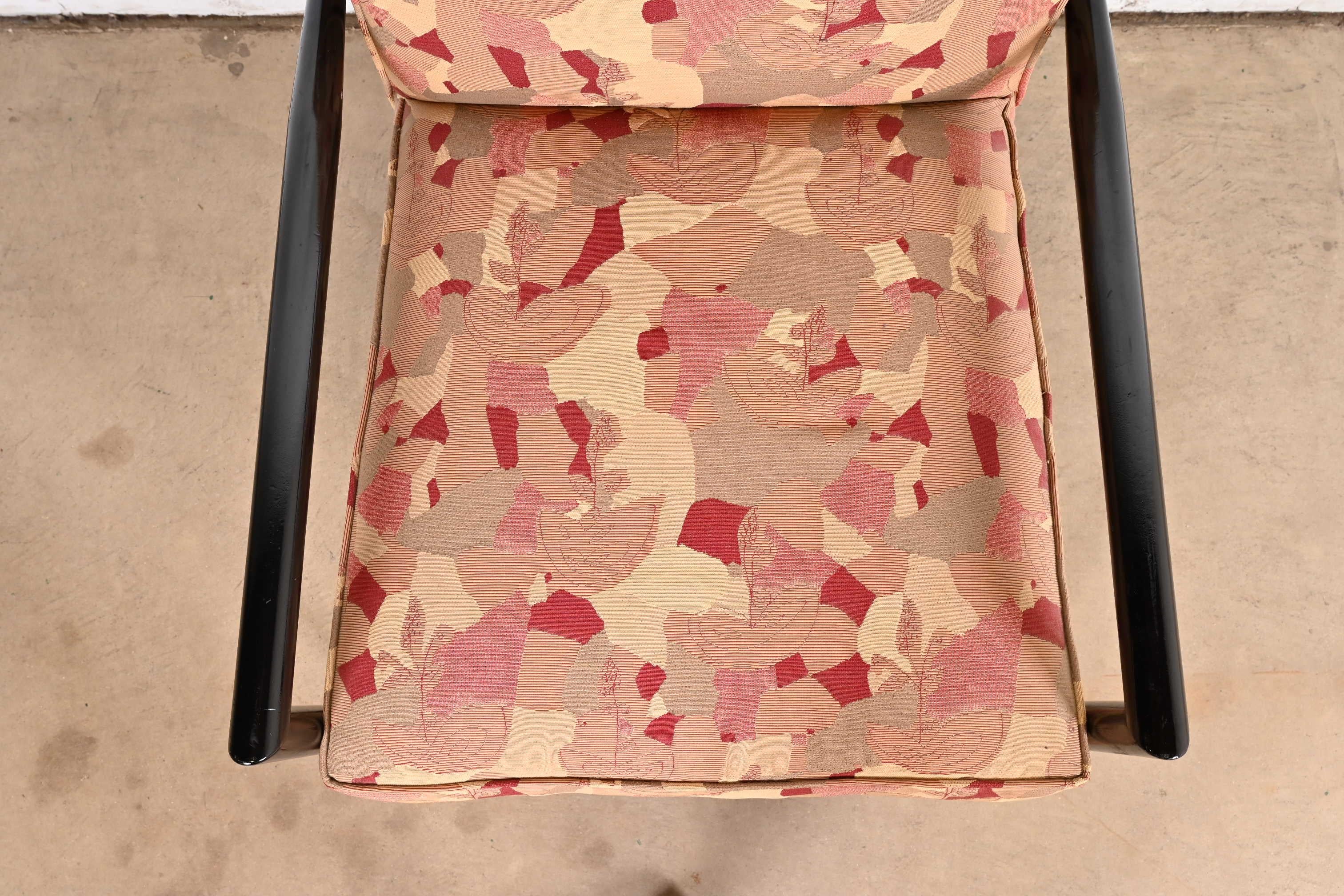 Paul McCobb Planner Group Ebonized and Upholstered His and Hers Lounge Chairs 3