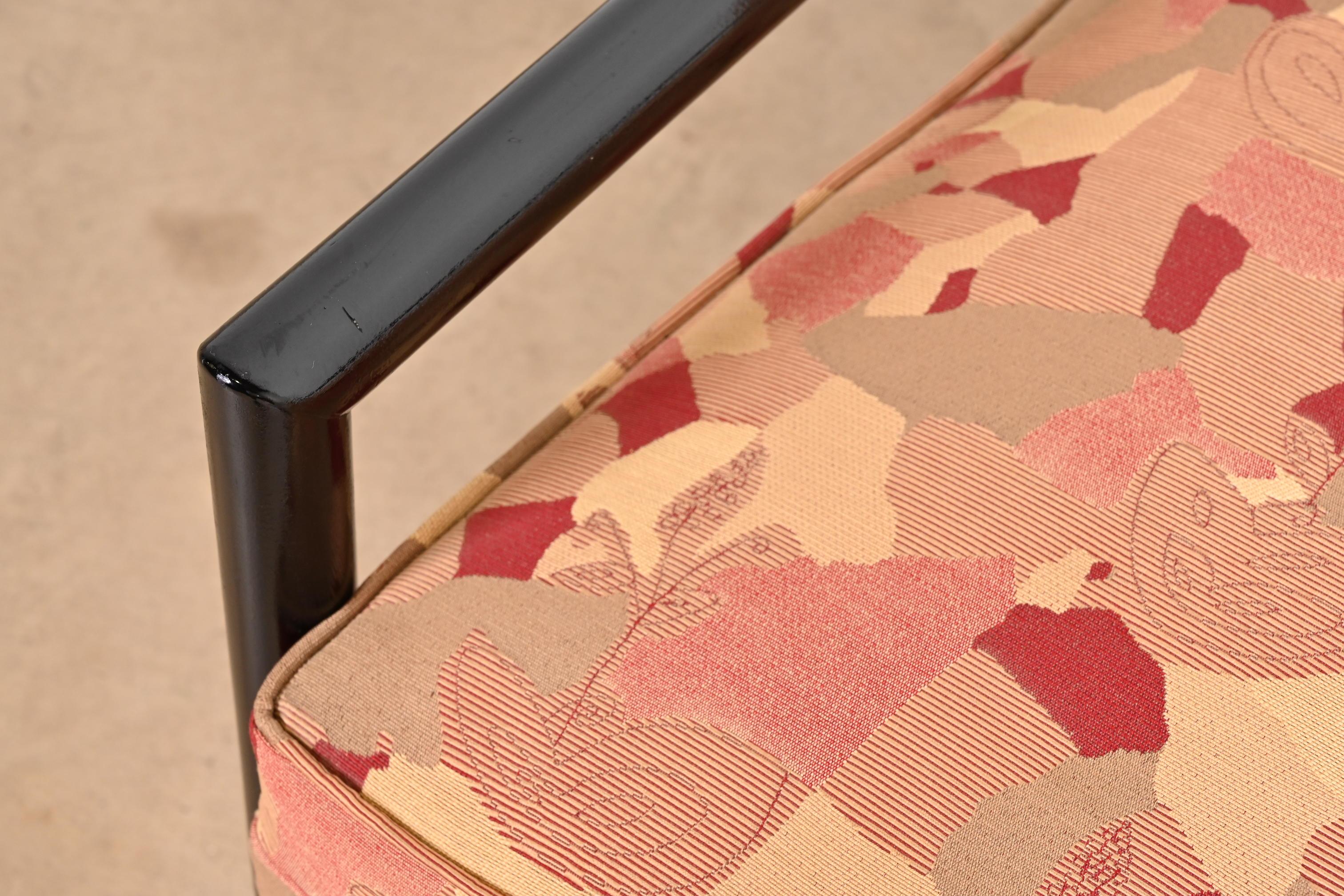 Paul McCobb Planner Group Ebonized and Upholstered His and Hers Lounge Chairs 4