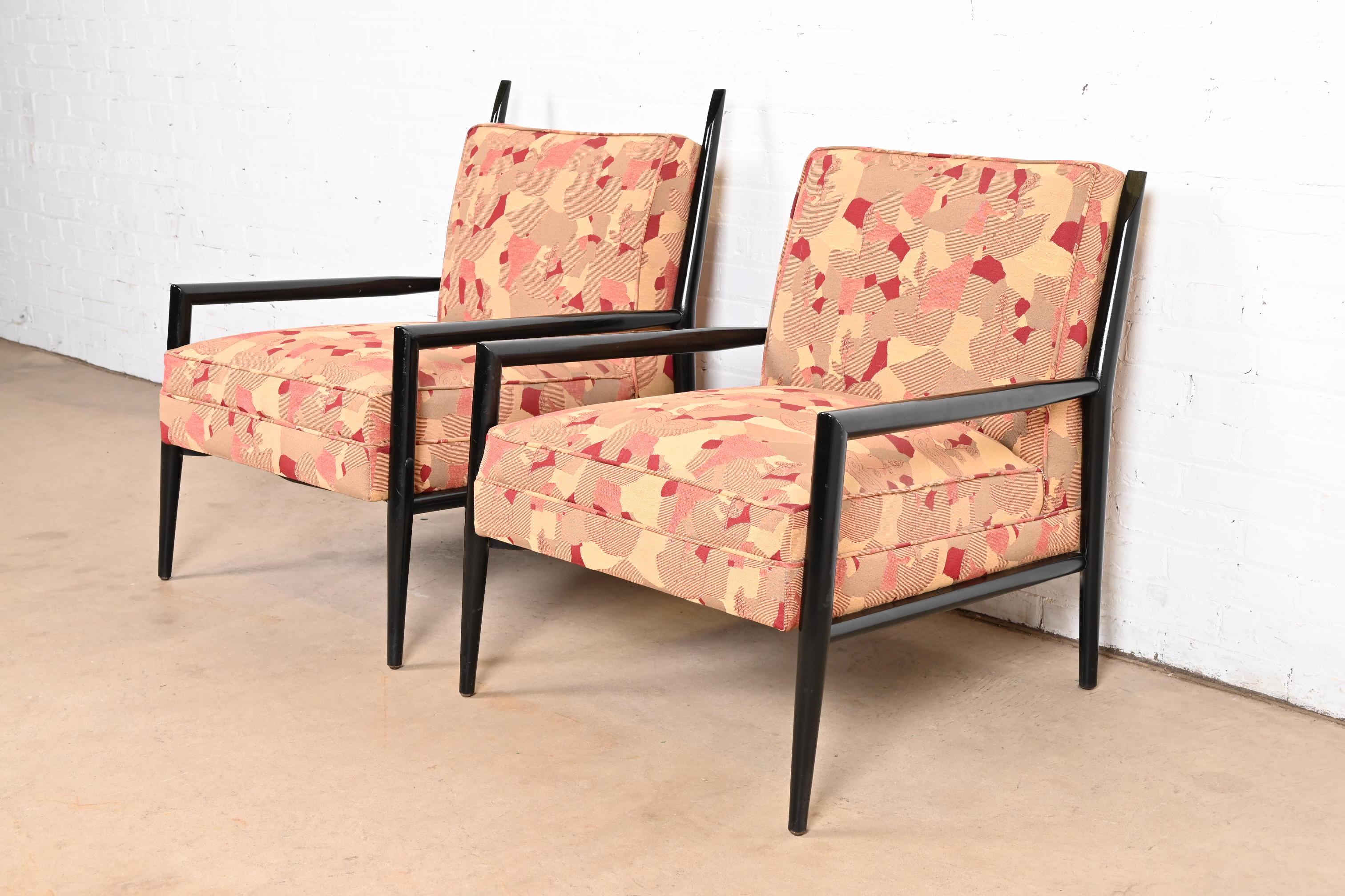 Paul McCobb Planner Group Ebonized and Upholstered Lounge Chair, 1950s 4