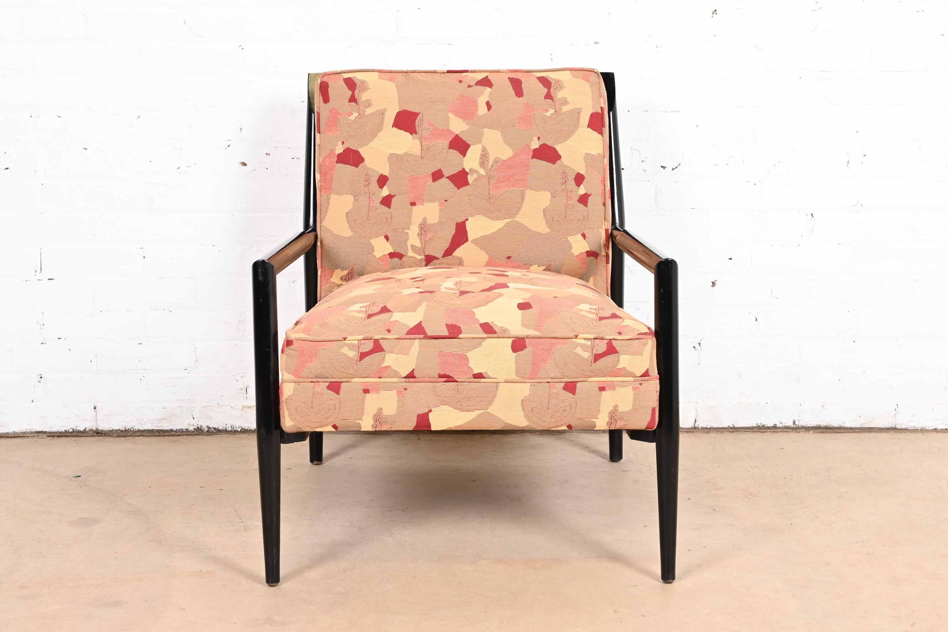 Mid-Century Modern Paul McCobb Planner Group Ebonized and Upholstered Lounge Chair, 1950s