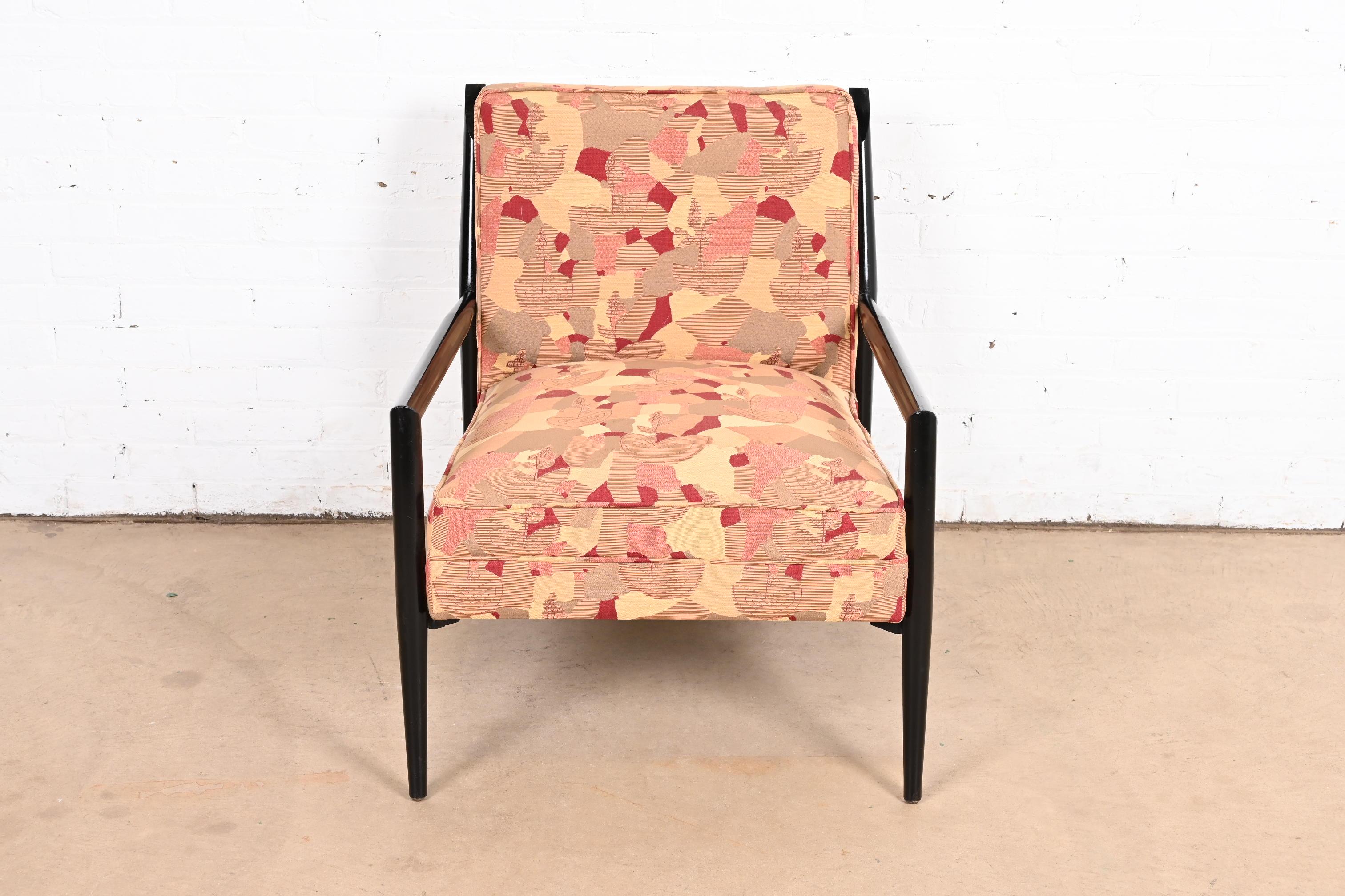 American Paul McCobb Planner Group Ebonized and Upholstered Lounge Chair, 1950s