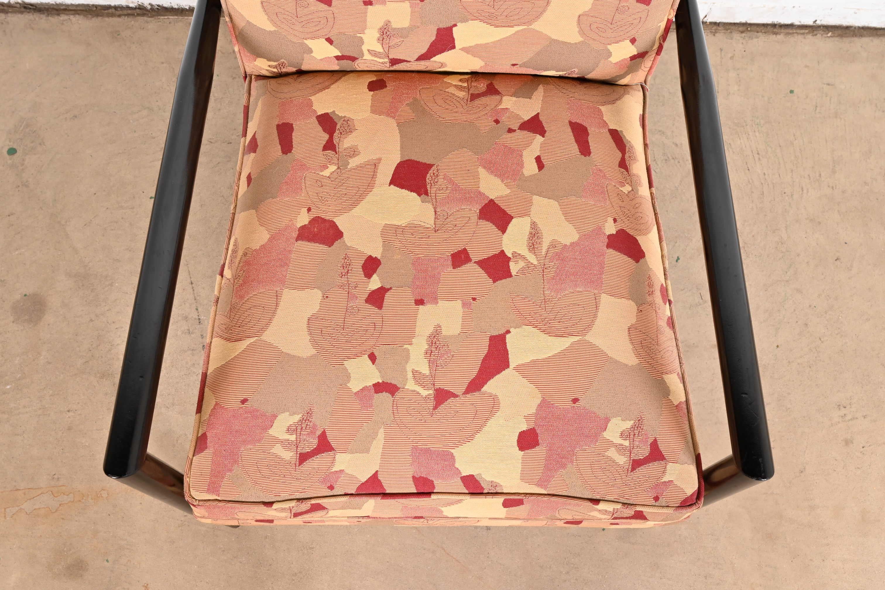 Upholstery Paul McCobb Planner Group Ebonized and Upholstered Lounge Chair, 1950s