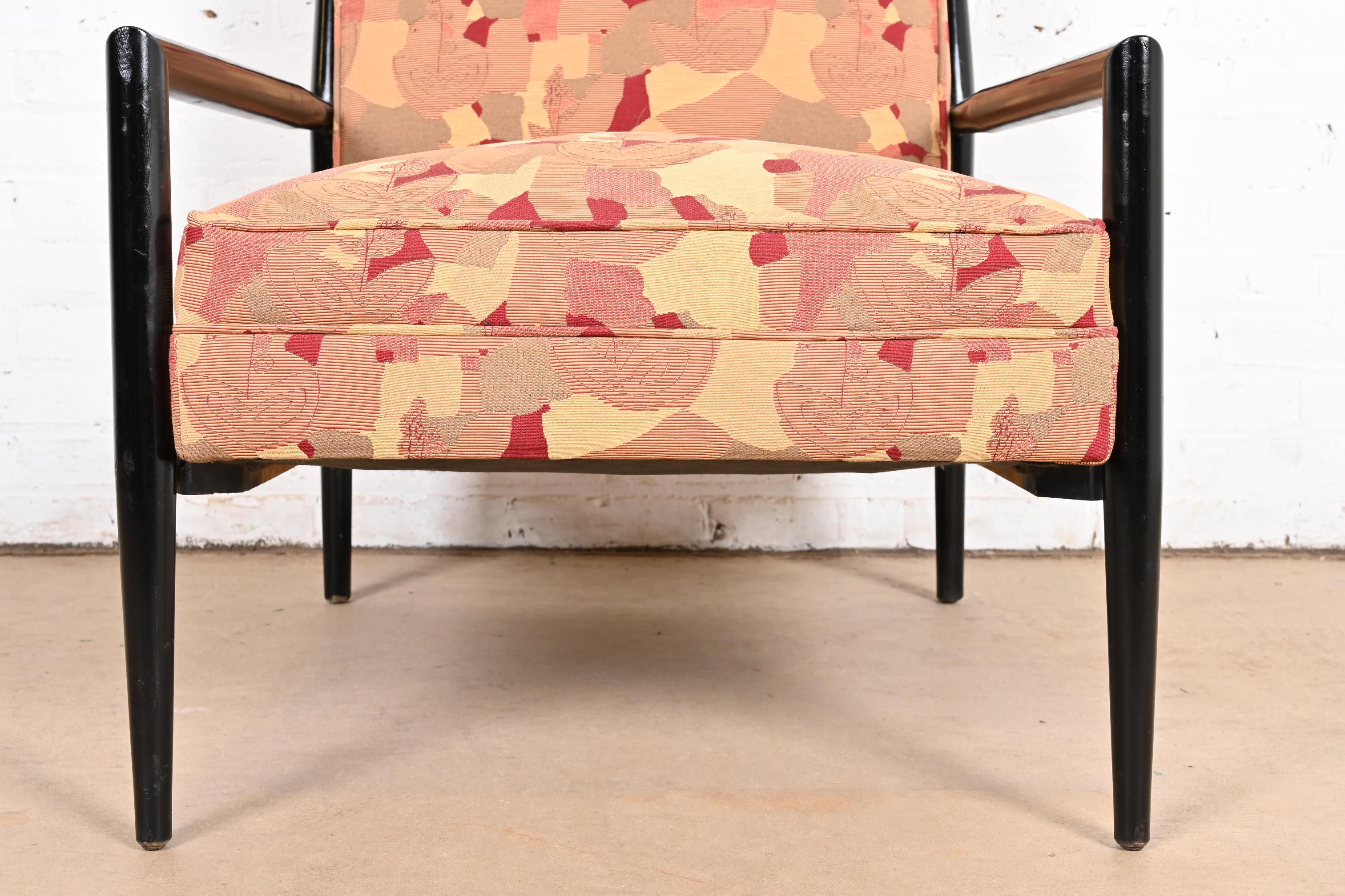 Paul McCobb Planner Group Ebonized and Upholstered Lounge Chair, 1950s 1