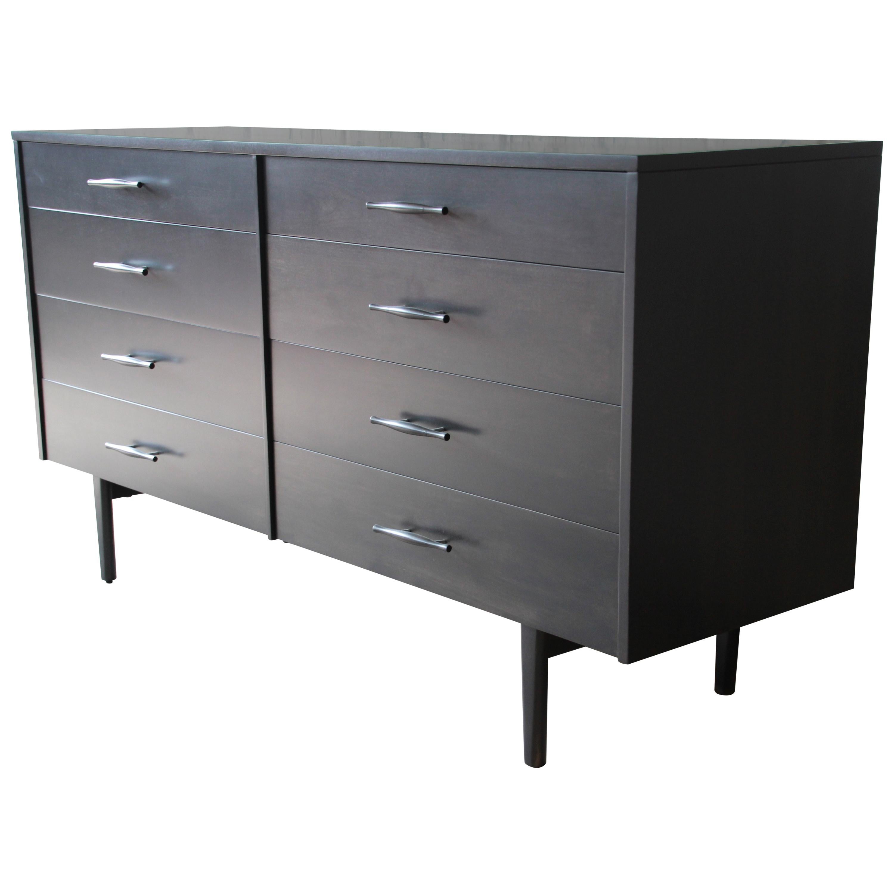 Paul McCobb Planner Group Ebonized Eight-Drawer Dresser or Credenza