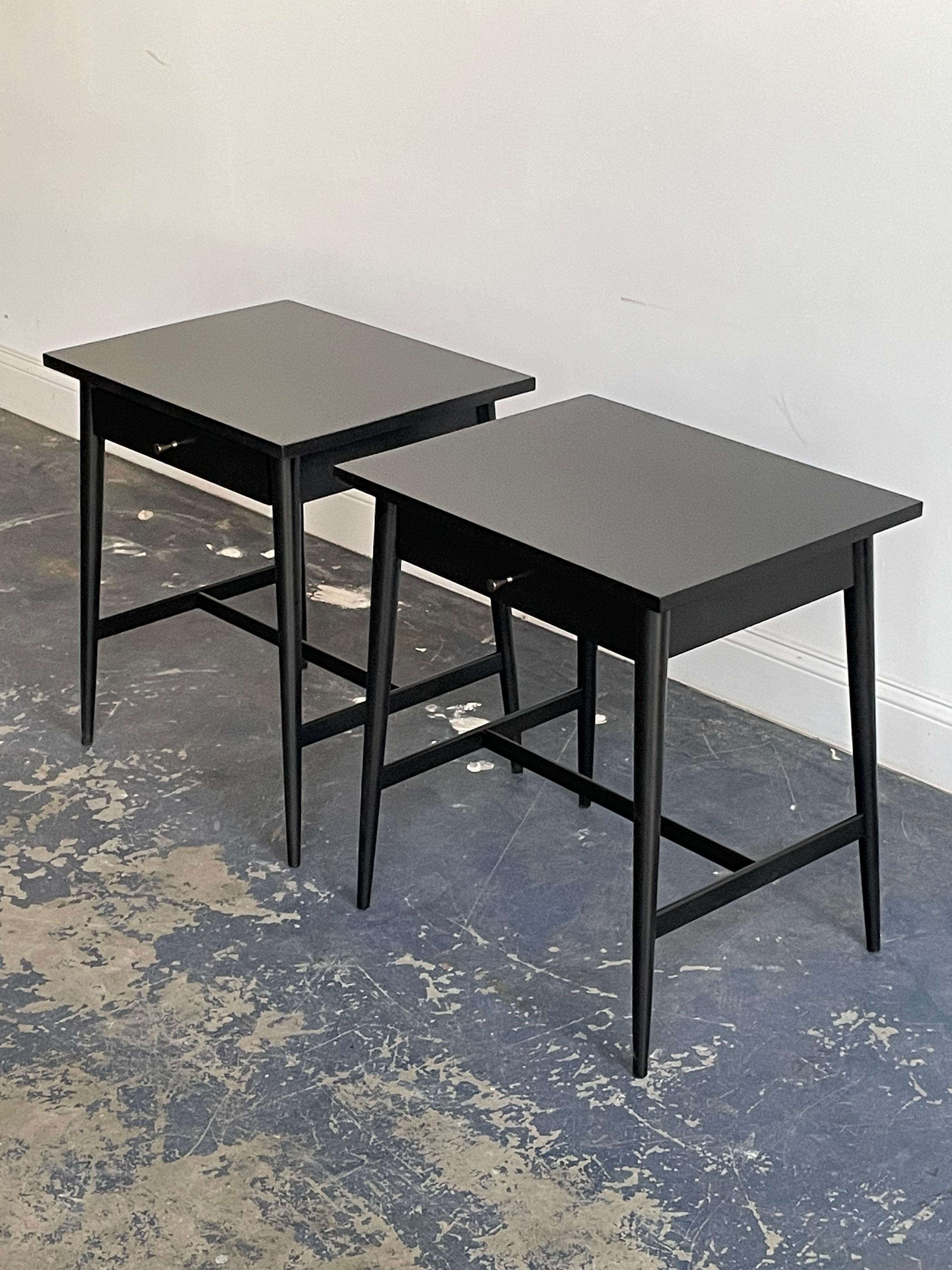 American Paul McCobb Planner Group Ebonized End Tables / Nightstands