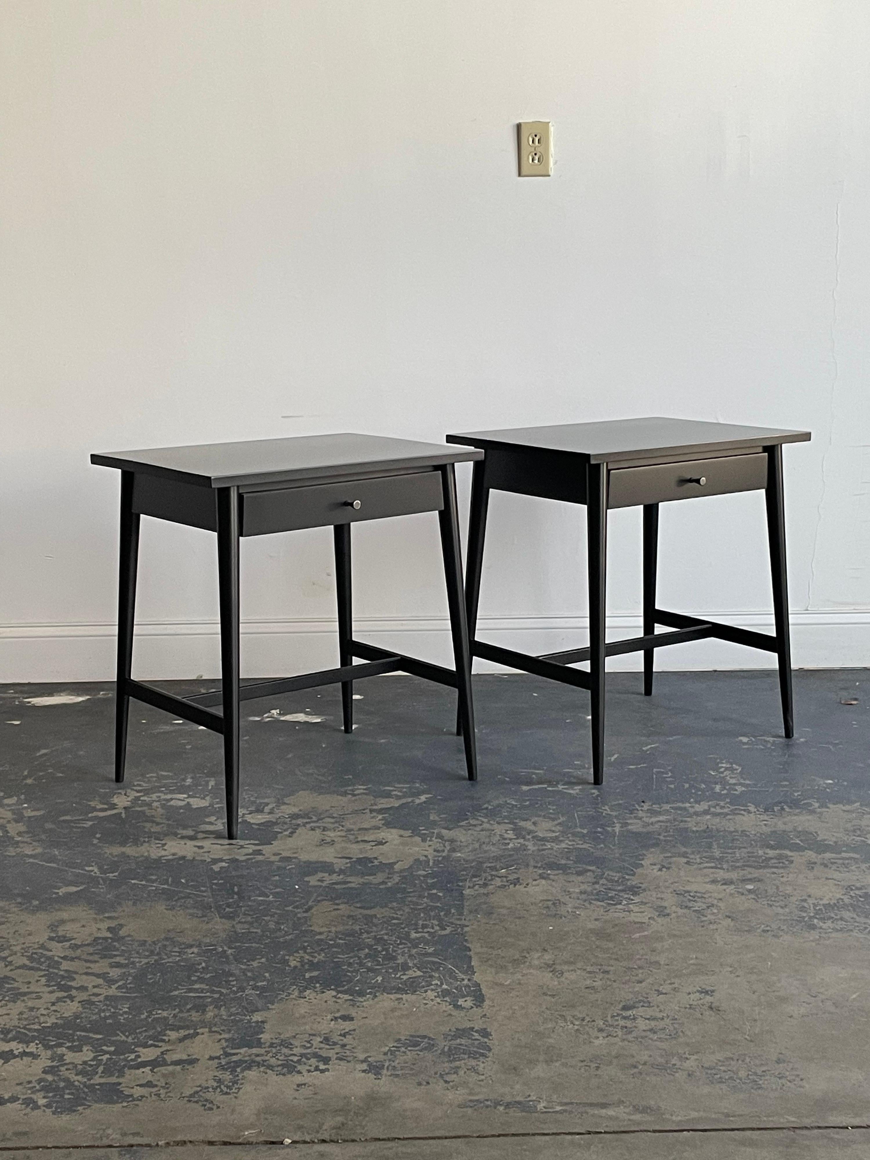 Mid-20th Century Paul McCobb Planner Group Ebonized End Tables / Nightstands