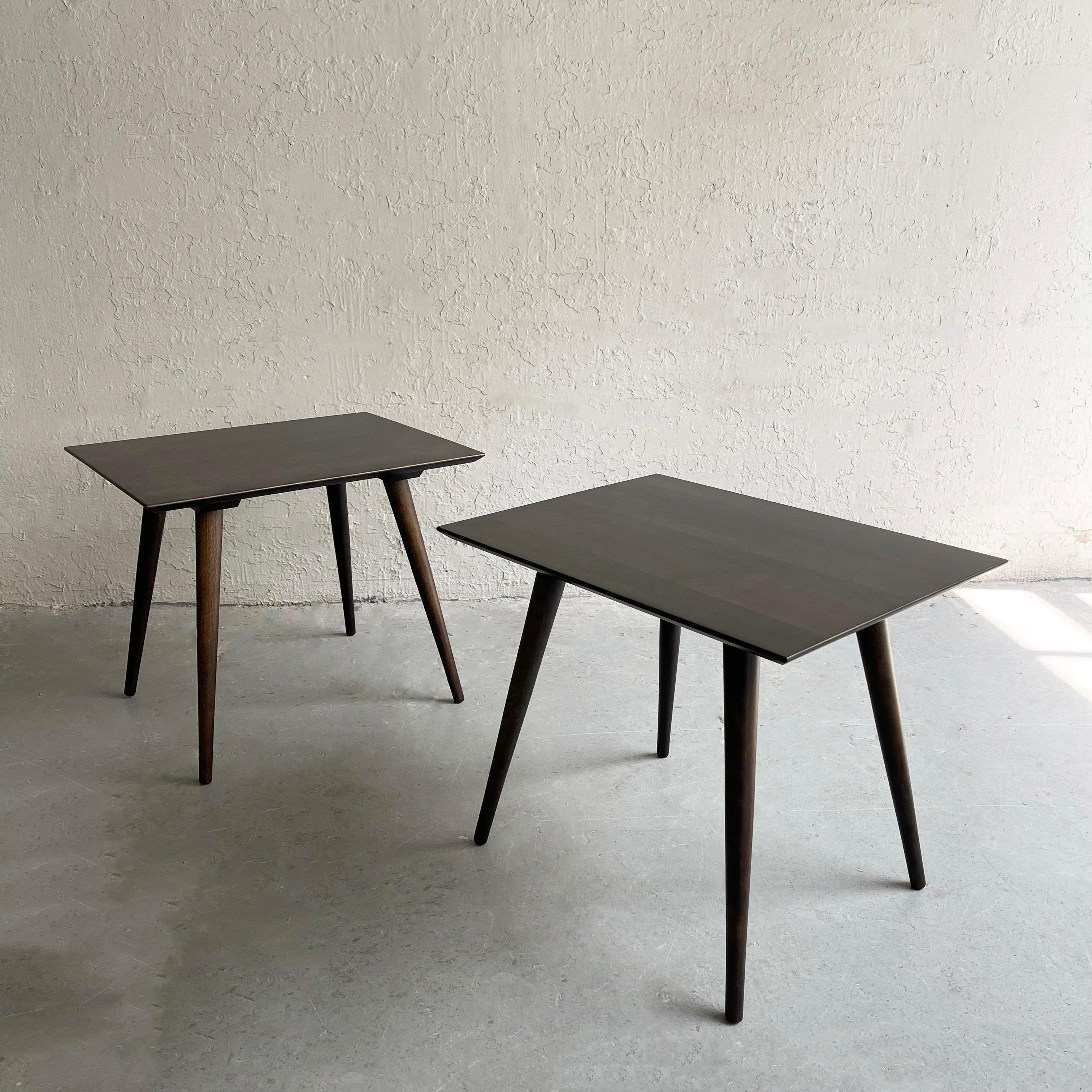Mid-Century Modern Paul McCobb Planner Group Ebonized Maple Side End Tables For Sale