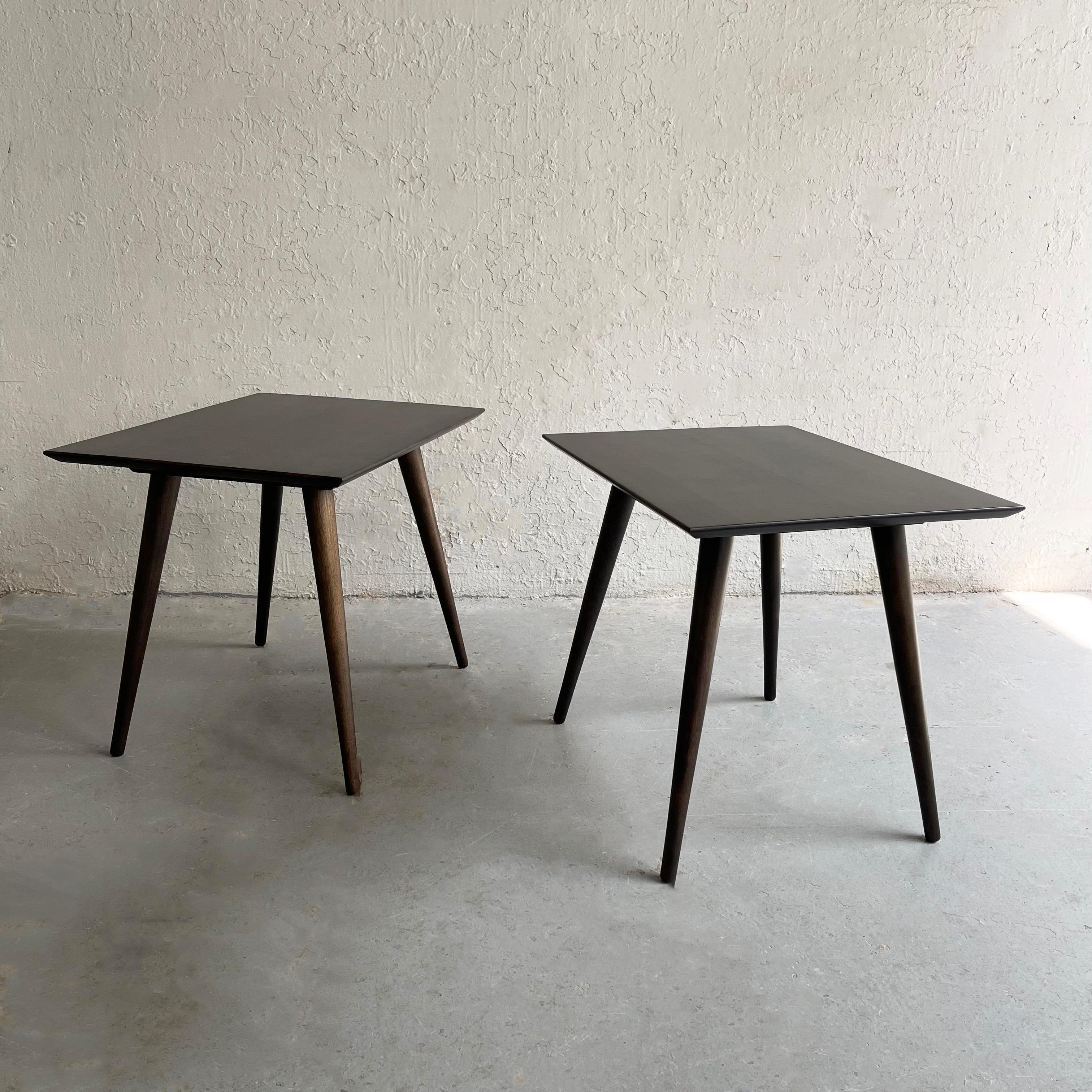 Paul McCobb Planner Group Ebonized Maple Side End Tables In Good Condition For Sale In Brooklyn, NY