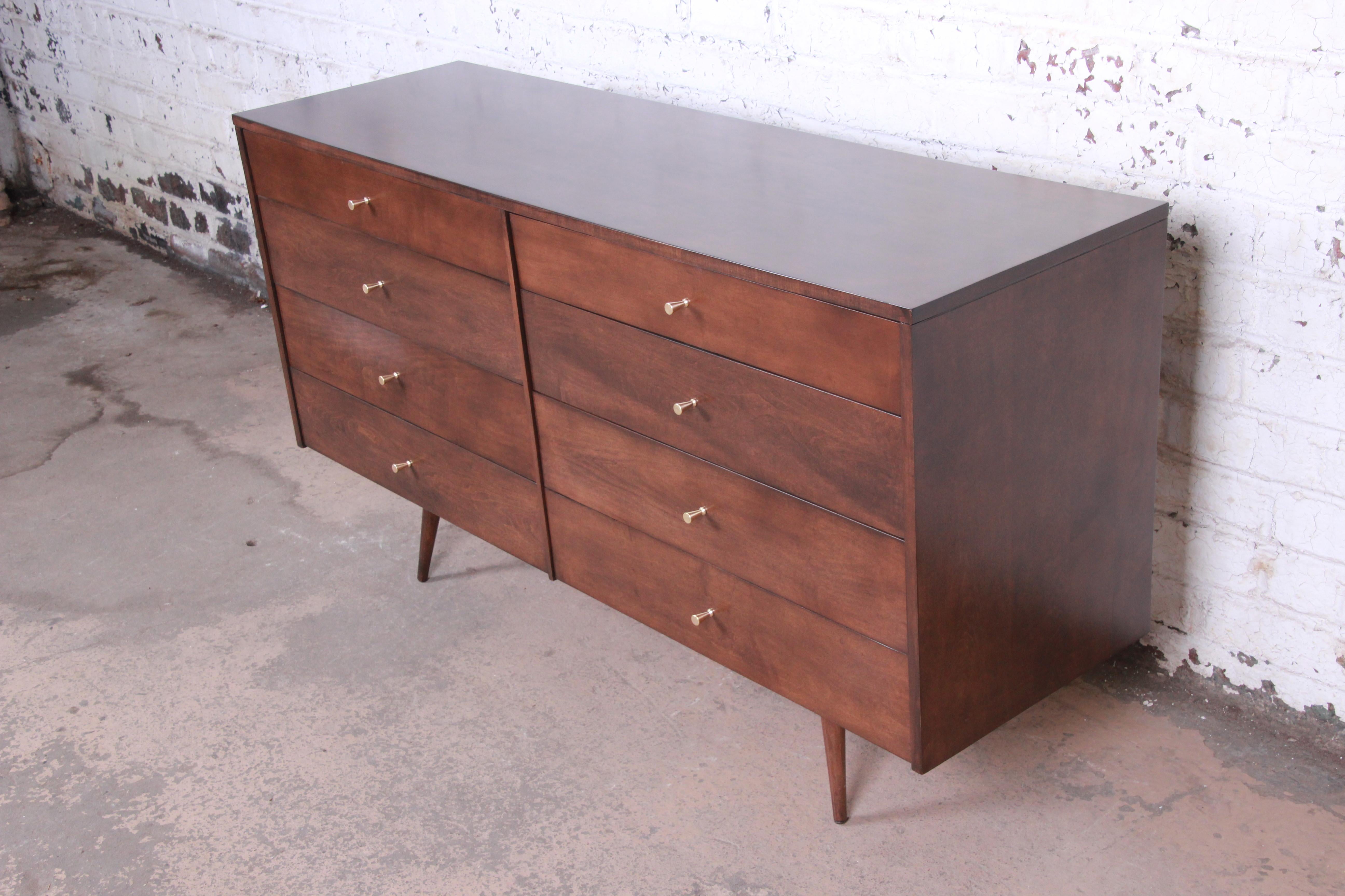 American Paul McCobb Planner Group Eight-Drawer Dresser or Credenza, Newly Restored