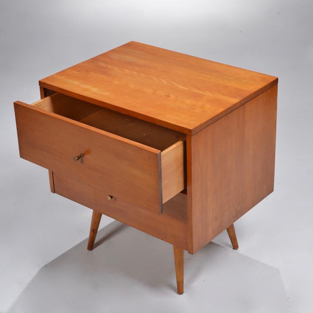 Teak Paul McCobb Planner Group for Winchendon 2 Drawer Nightstand, Circa 1950s