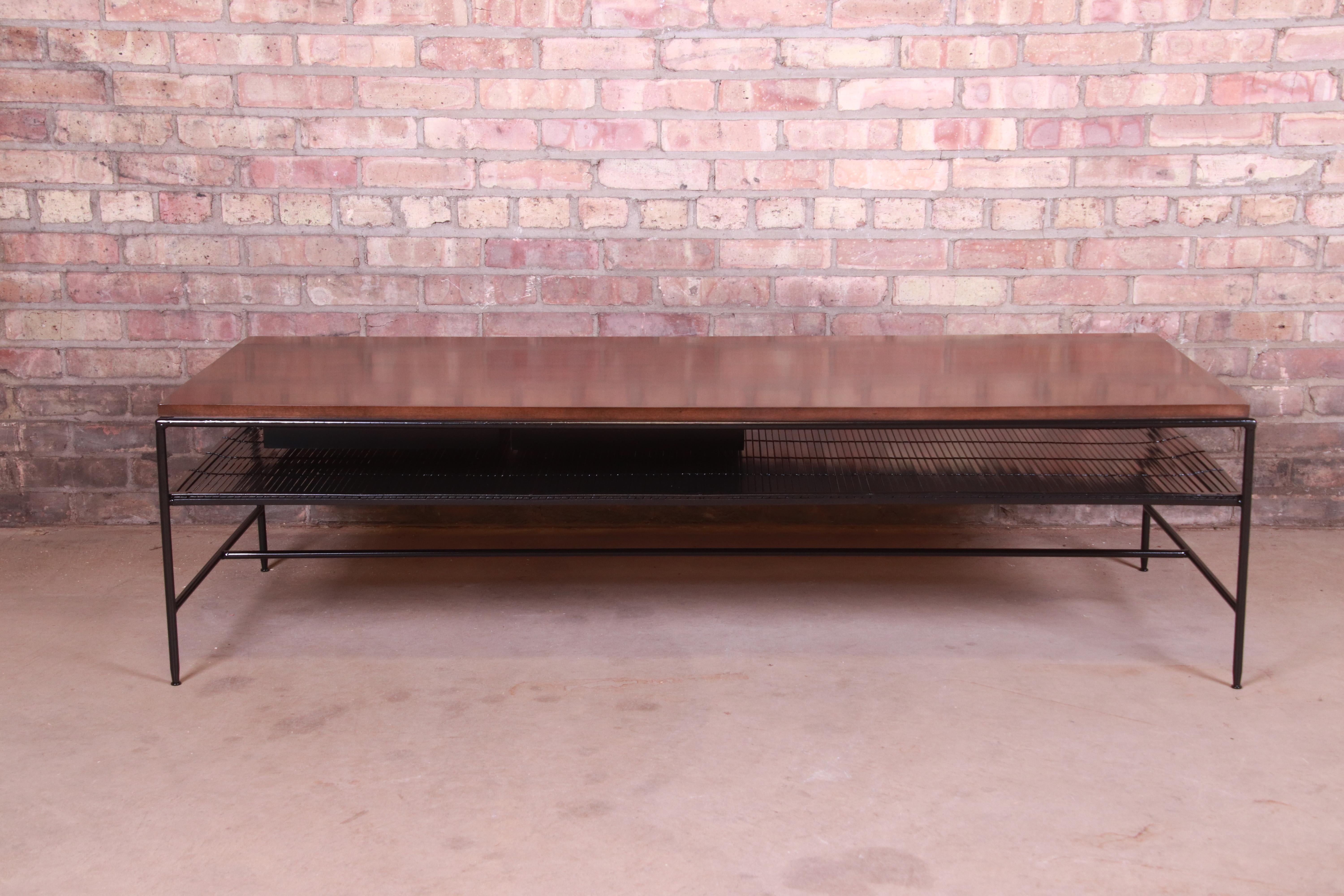 Paul McCobb Planner Group Iron and Maple Coffee Table, Newly Refinished For Sale 4
