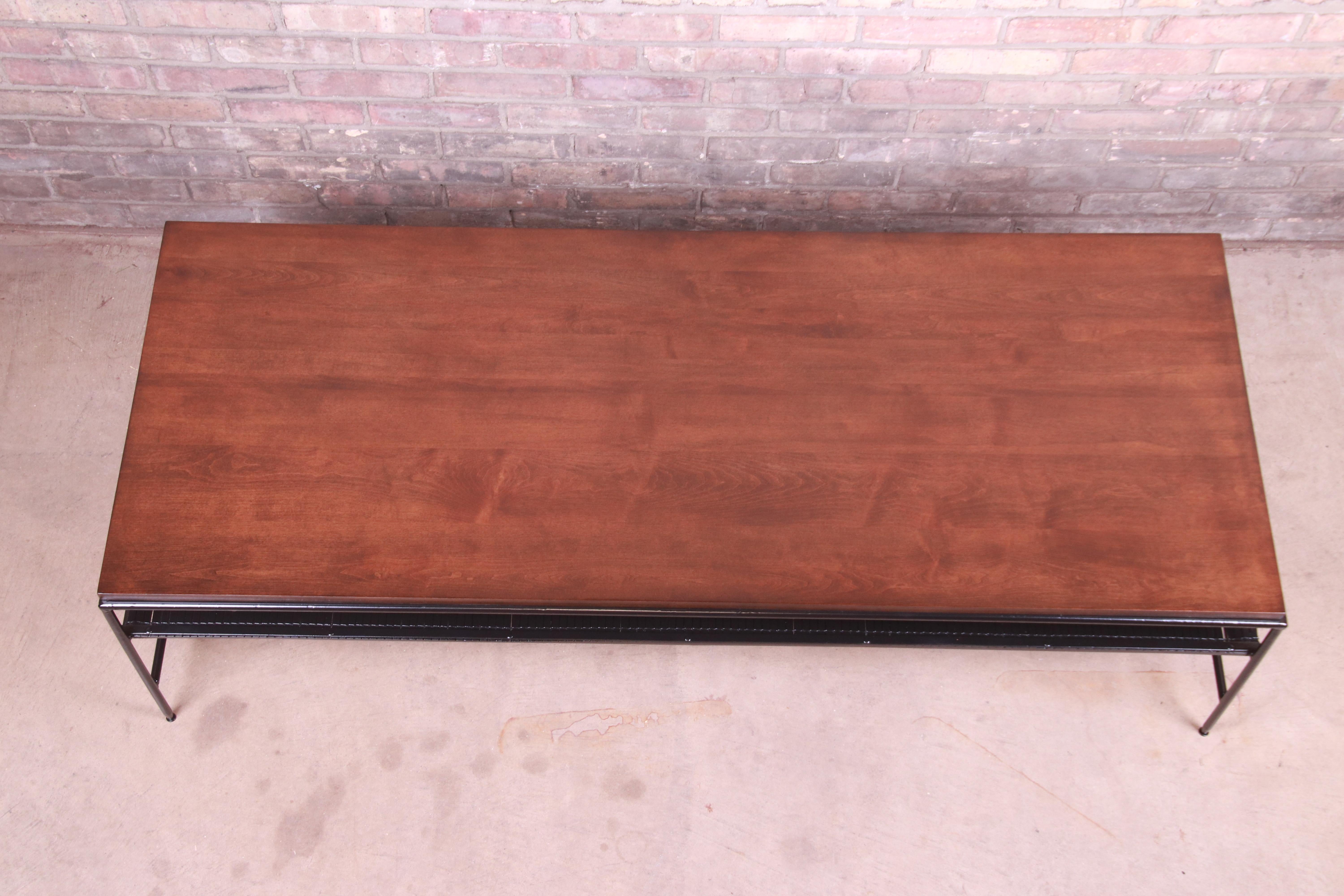 Paul McCobb Planner Group Iron and Maple Coffee Table, Newly Refinished For Sale 2