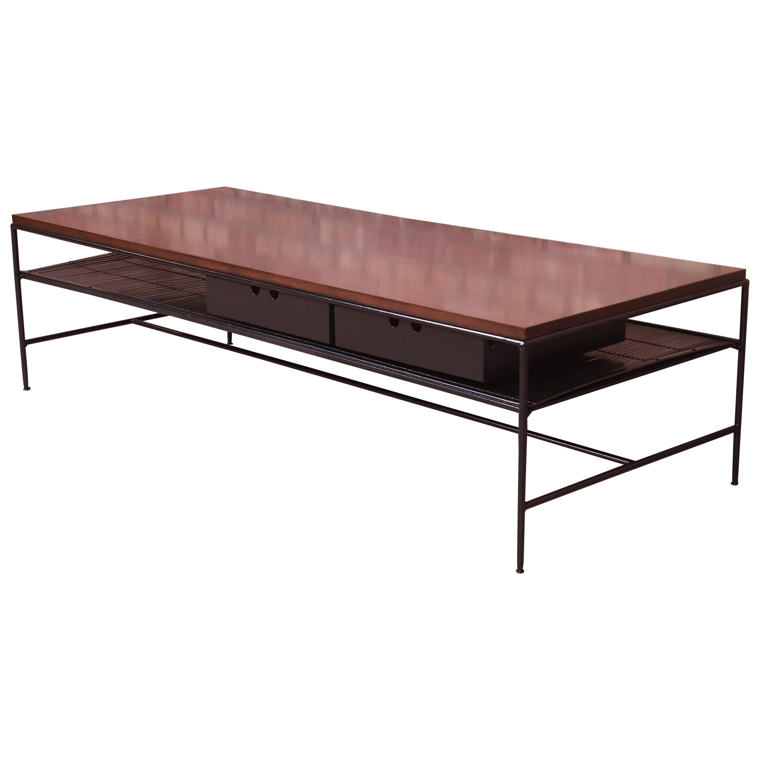 Paul McCobb Planner Group Iron and Maple Coffee Table, Newly Refinished