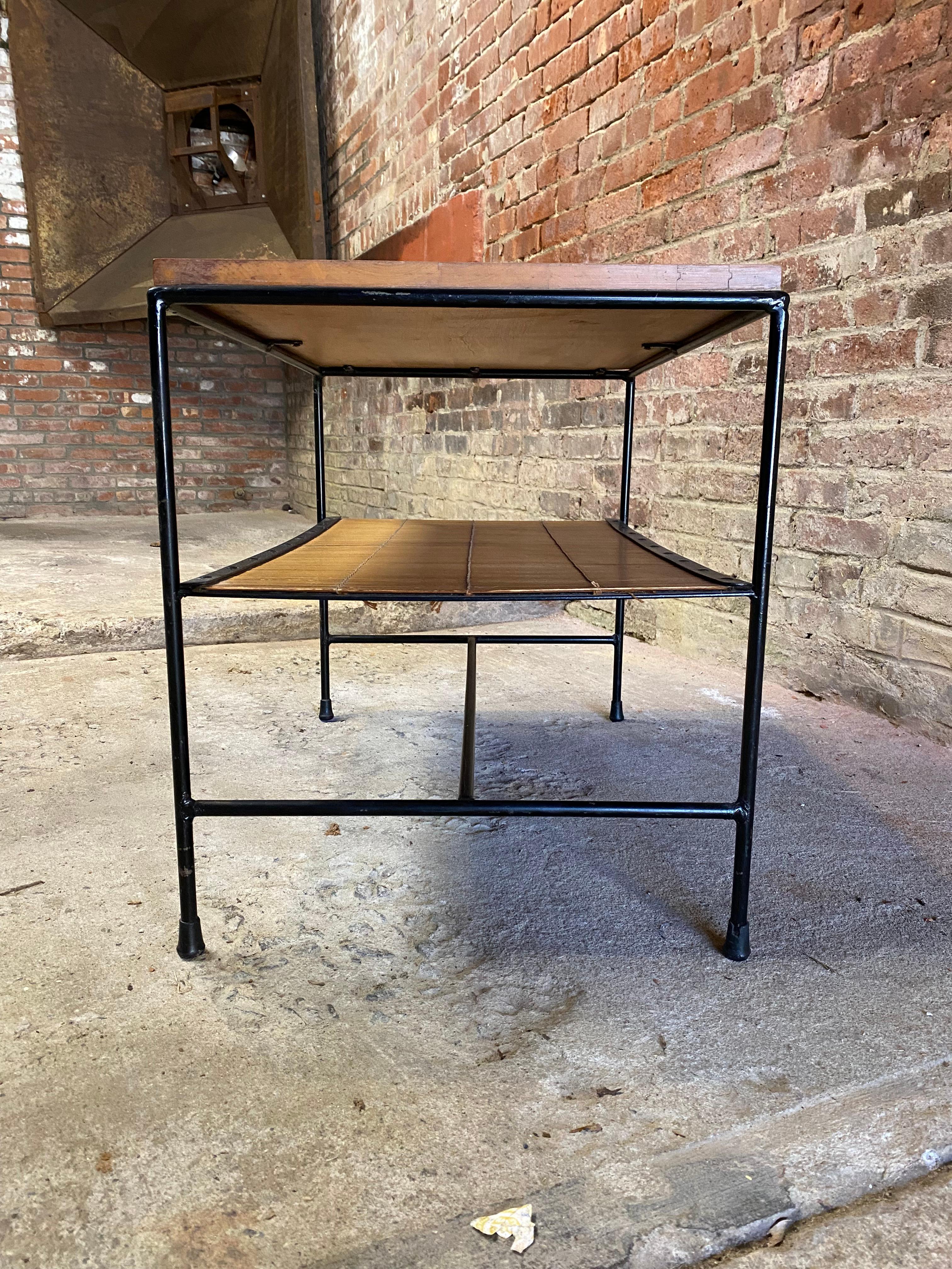 Mid-20th Century Paul McCobb Planner Group Iron and Reed Side Table For Sale