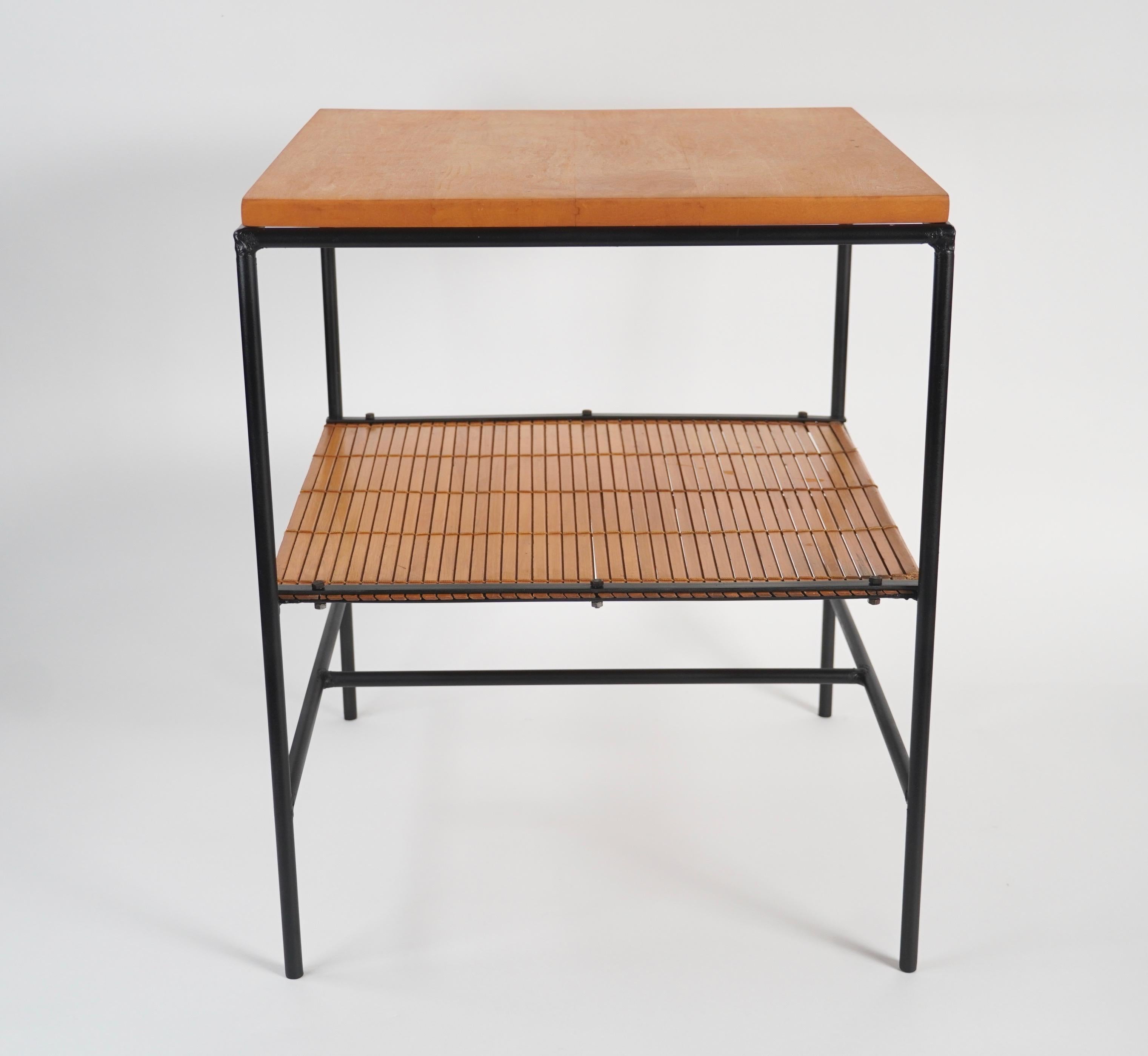 Mid-Century Modern Paul McCobb Planner Group, Iron, Bamboo and Maple Side Table
