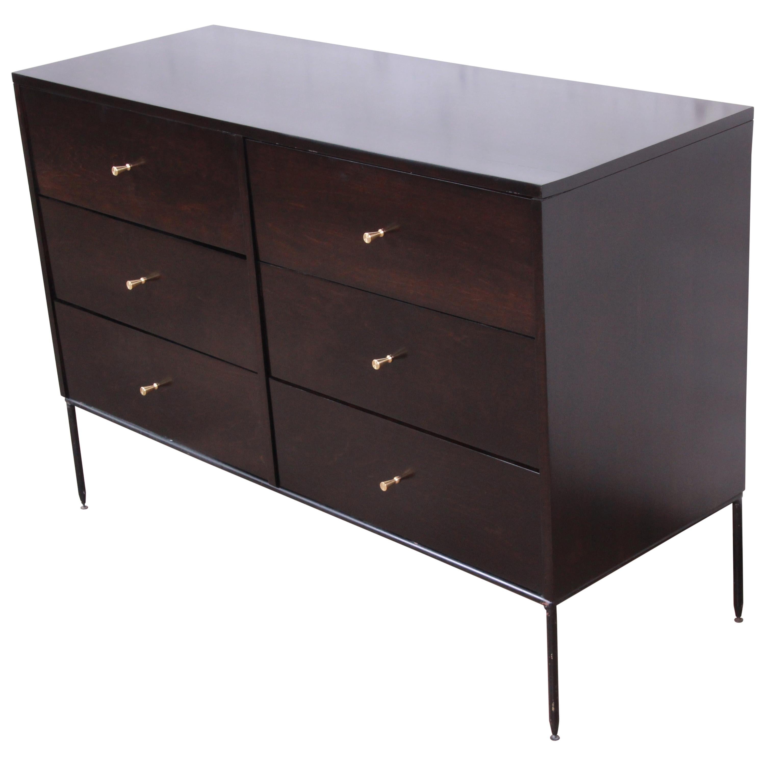 Paul McCobb Planner Group Iron Base Ebonized Dresser or Credenza, Refinished