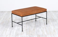 Paul McCobb "Planner Group" Leather & Iron Bench for Winchendon Furniture