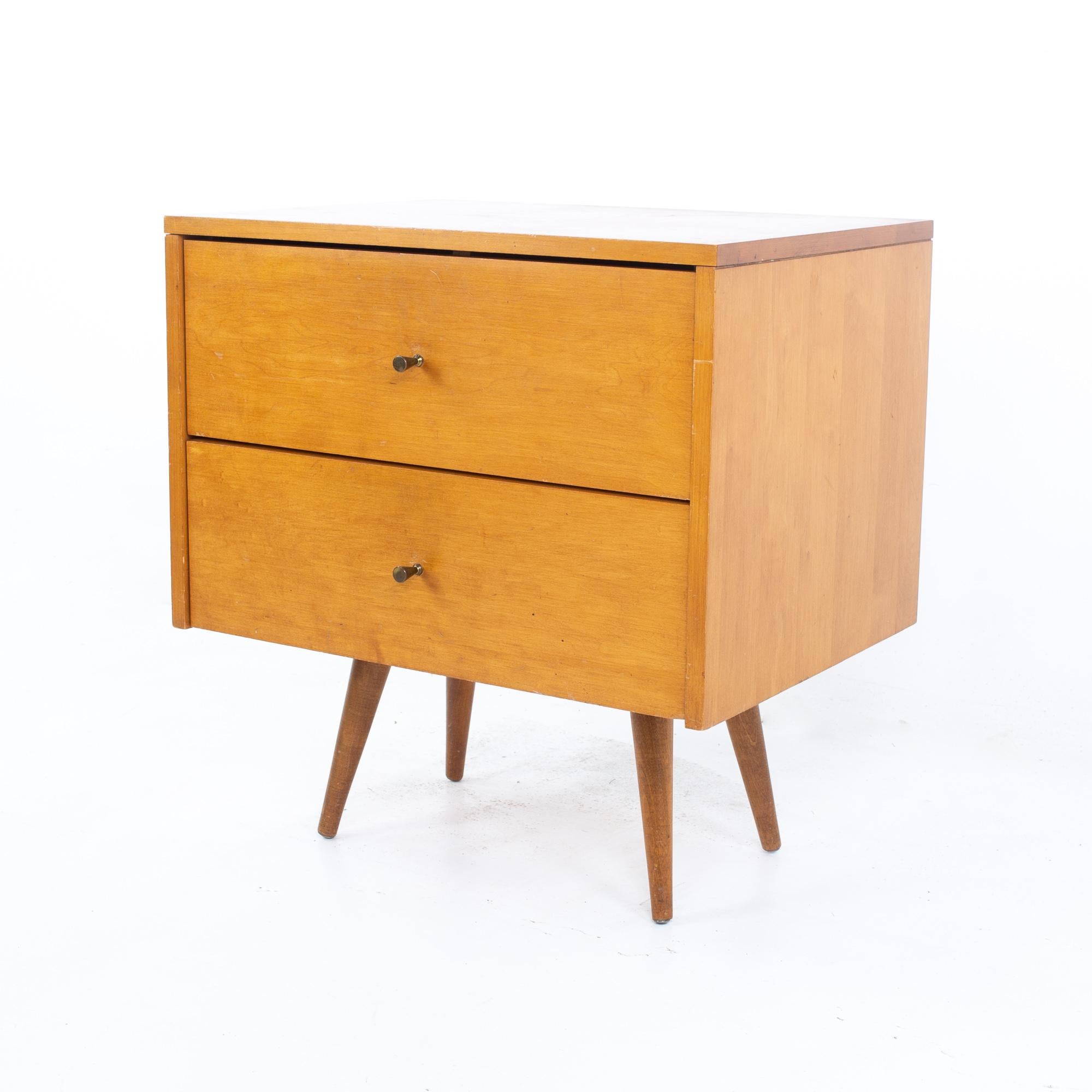 Paul McCobb Planner Group mid century 2 drawer nightstand
Nightstand measures: 24 wide x 18 deep x 25.75 inches high

All pieces of furniture can be had in what we call restored vintage condition. That means the piece is restored upon purchase so